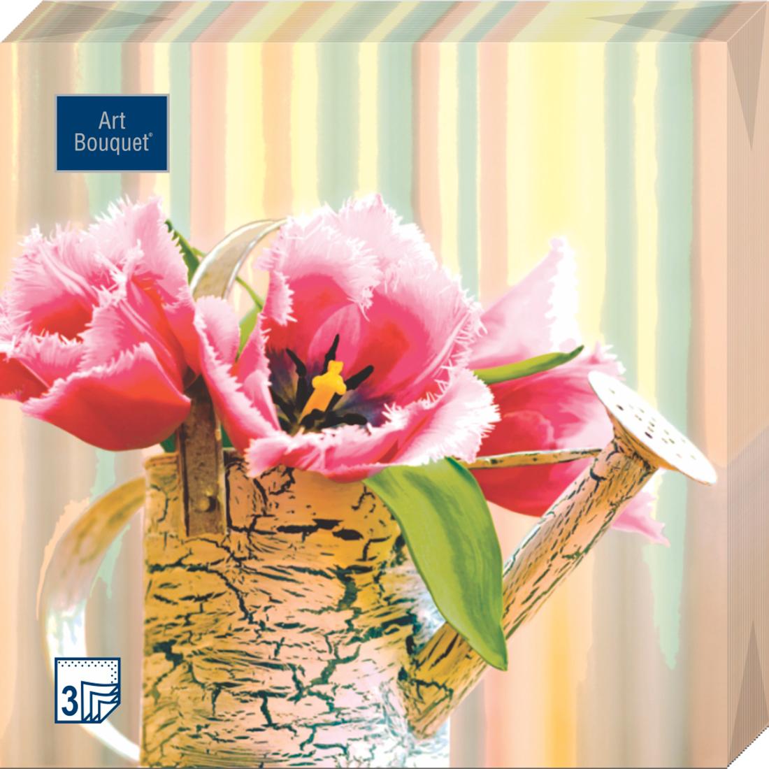 фото Салфетки art bouquet бумажные натюрморт с тюльпанами 33х33 3сл 20шт