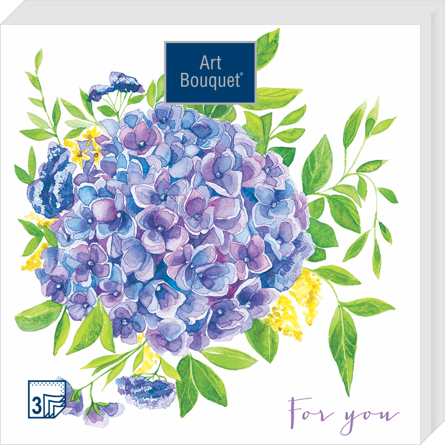 Салфетки Art bouquet бумажные for you 33х33 3сл 20шт