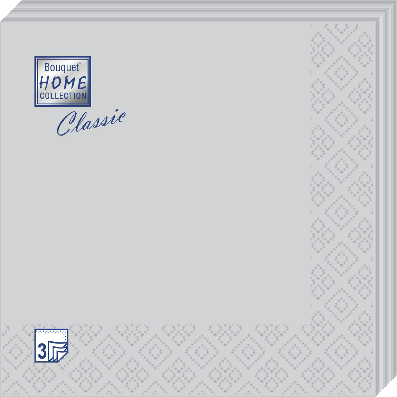 Салфетки Home collect classic бумажные silver 3сл 20л