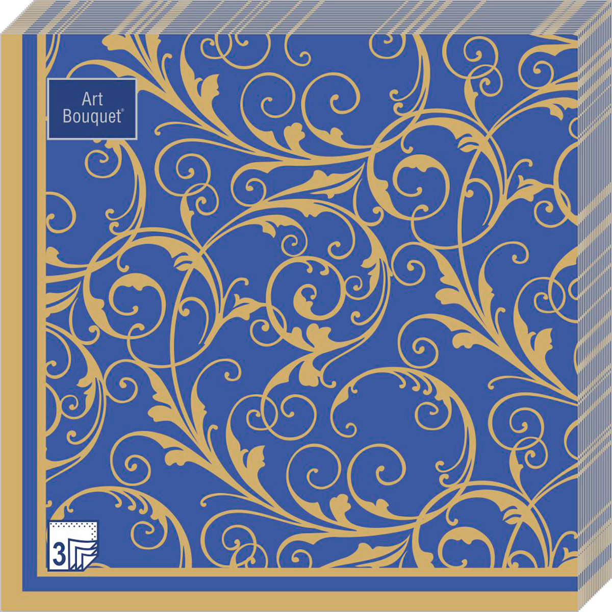 Салфетки Home collect classic бумажные очарование на синем 3сл 20л