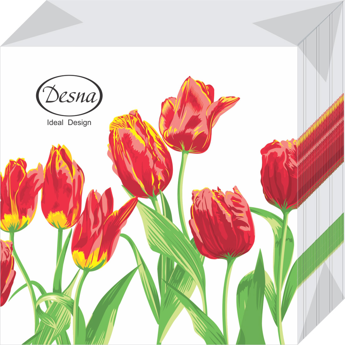 Салфетки Desna design бумажные тюльпаны красная леди 40л