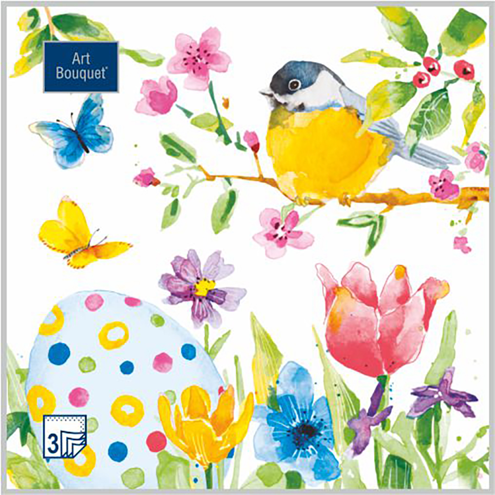Салфетки Art bouquet бумажные пасхальный натюрморт 33х33 3сл 20л, цвет мультиколор
