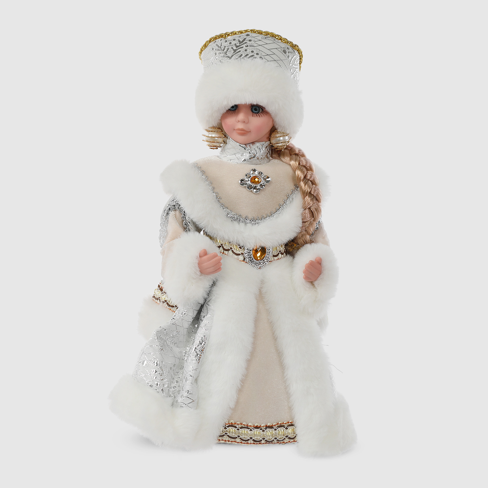 Фигура с мелодией Sote Toys Снегурочка в белой шубе 30 см снегурочка маленькая тпк полиформ 23 см