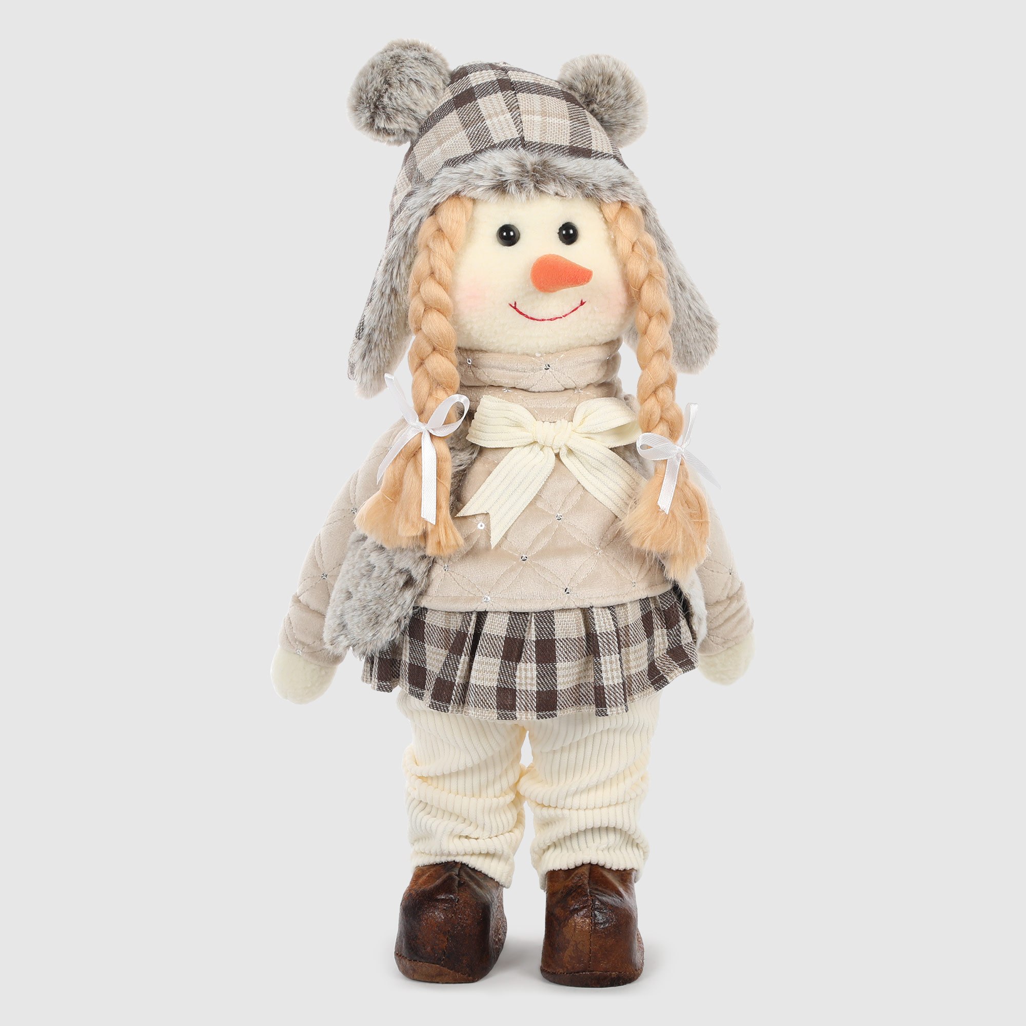 Декоративное украшение Sote Toys Снеговик в шапке 45 см фигура с мелодией sote toys дед мороз в шубе 30 см