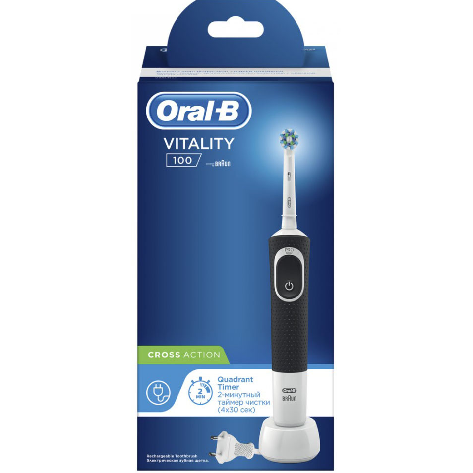Электрическая зубная щетка Braun Oral-B Vitality Cross Action D100.413.1 черный - фото 2