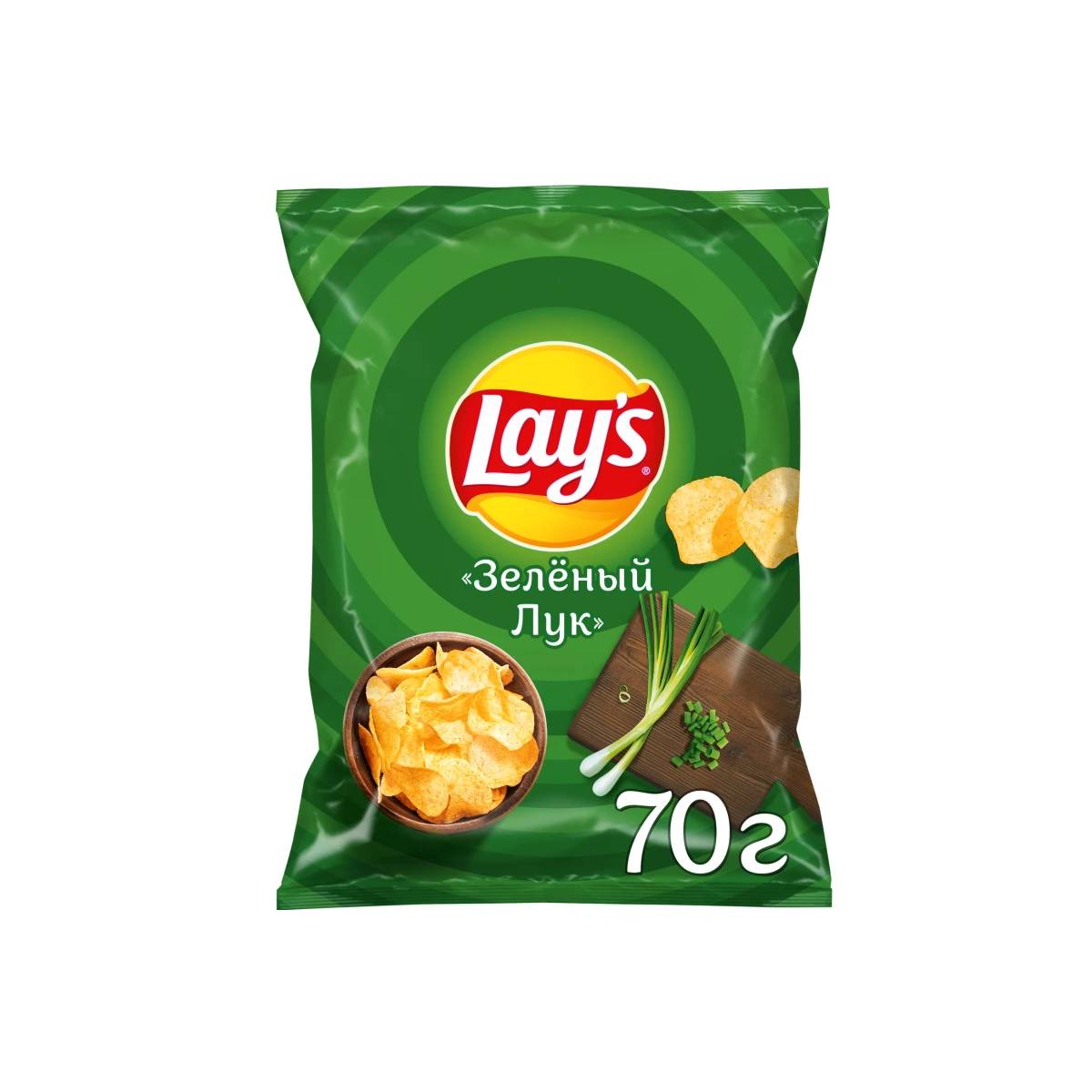 Чипсы Lays Со вкусом молодого зеленого лука 70 г titbit золотая коллекция чипсы из говядины для собак 62 гр