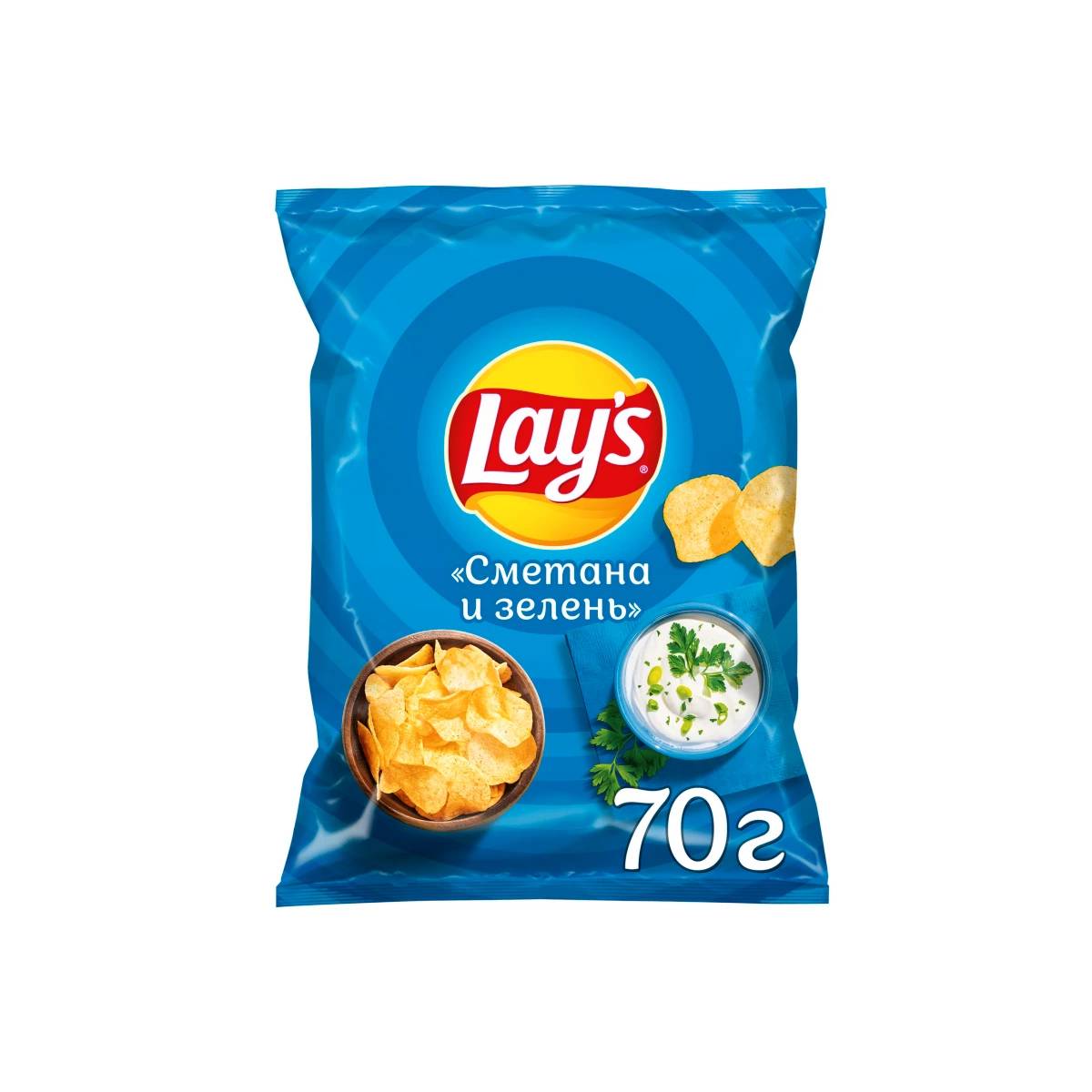 Чипсы Lays Сметана и зелень 70 г чипсы картофельные lays сметана и зелень 50 г