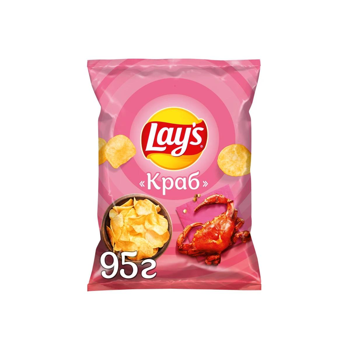 Чипсы Lays Краб 95 г чипсы картофельные lays из печи нежный сыр с зеленью 85 г