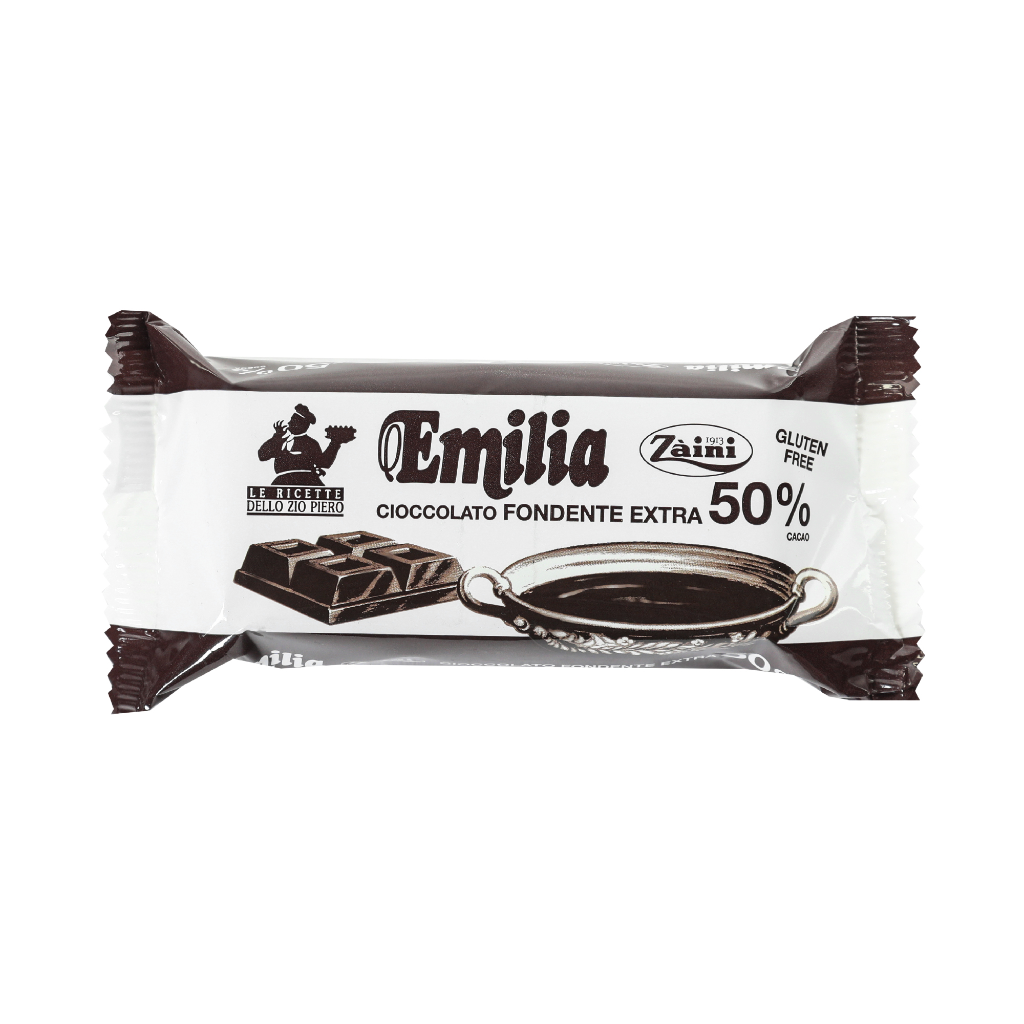 Шоколад горький 50% Zaini Emilia, 200 г лента атласная 40 мм × 23 ± 1 м горький шоколад м496