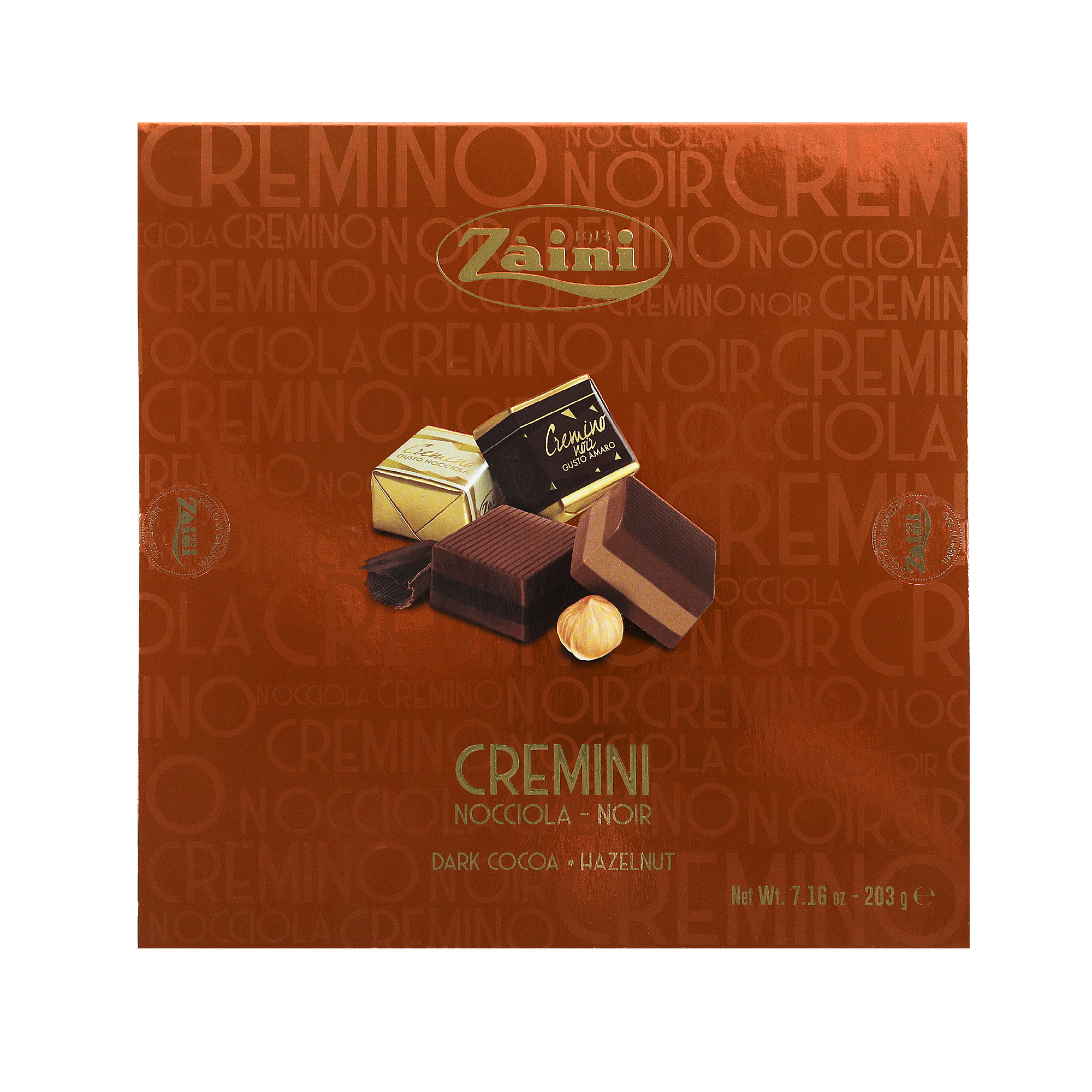 Набор шоколадных конфет Zaini Cremini, 203 г about lingerie набор бесшовных трусов стрингов мульти серый и молочный