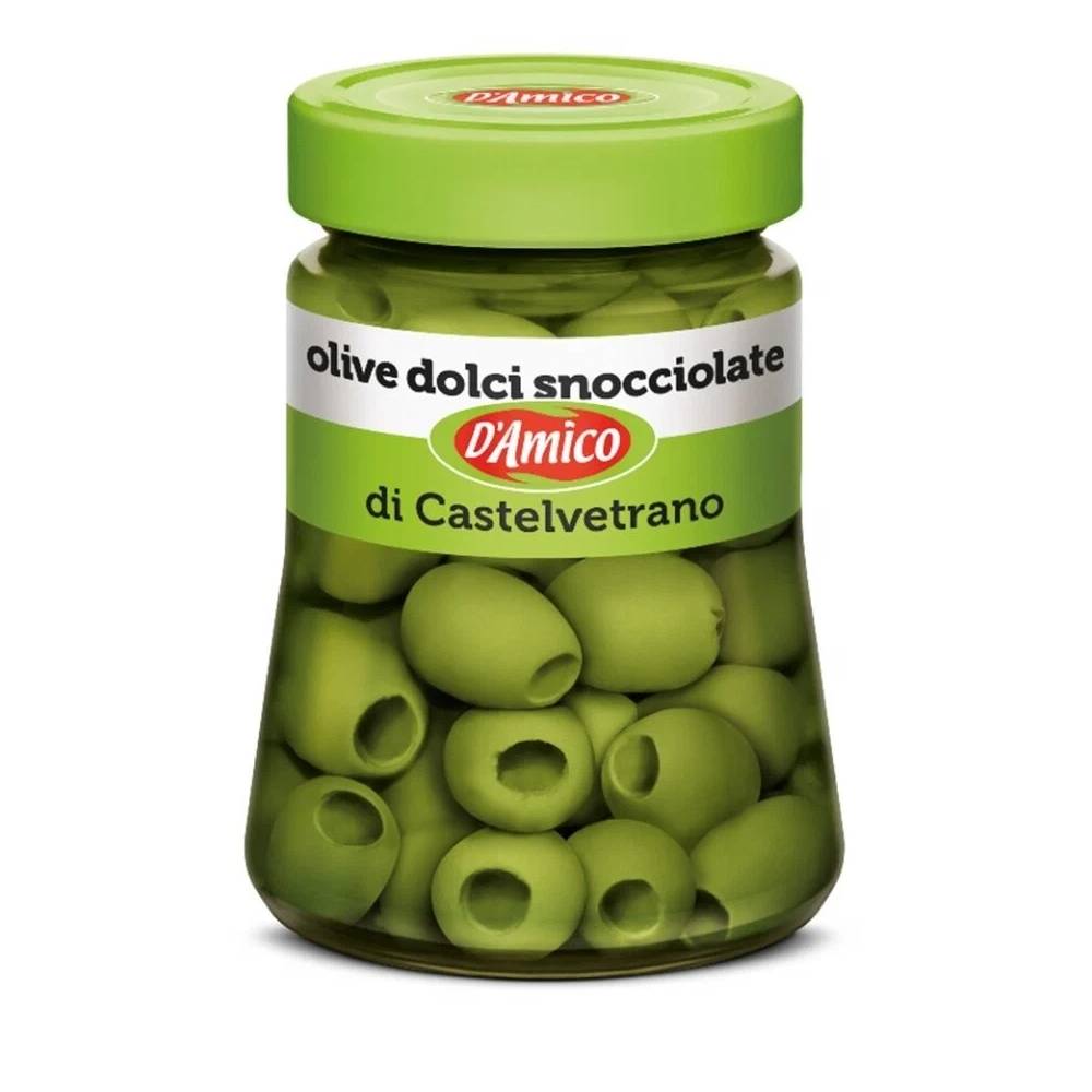 Оливки D`Amico Кастельветрано без косточки 0,29 л оливки чёрные burcu цельные 170 г