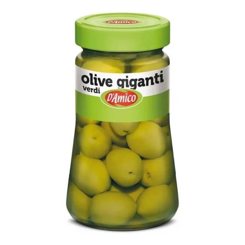 Оливки D`Amico зеленые гигантские с косточкой 0,47 л оливки itlv с косточкой 314 мл