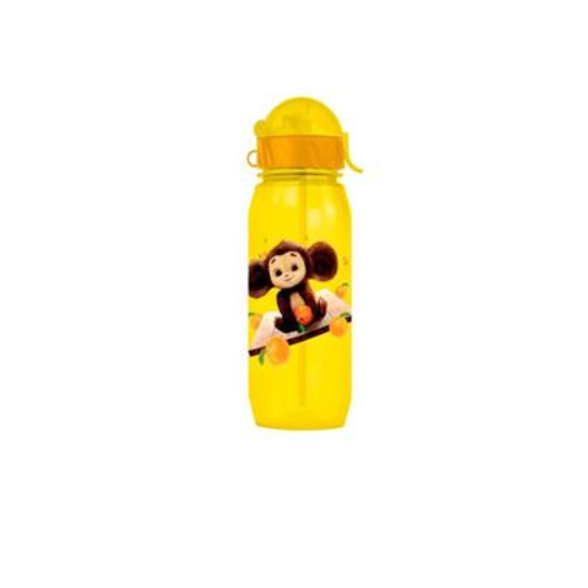 Бутылка для воды с трубочкой WOWBOTTLES чебурашка 400 мл, цвет желтый - фото 2