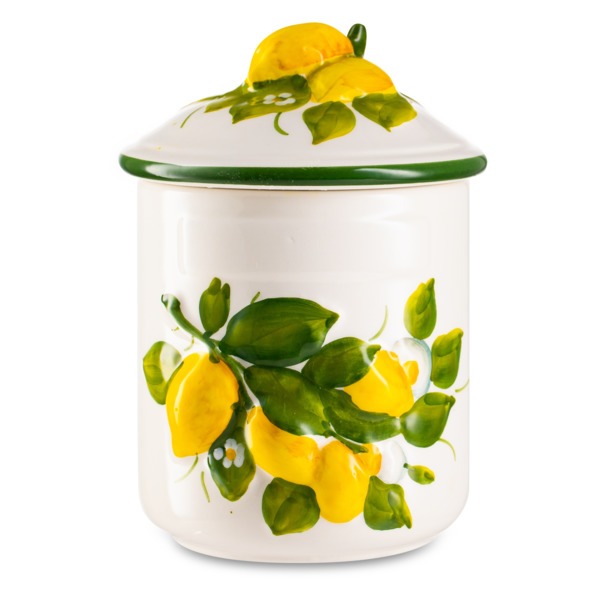 фото Банка для печенья edelweiss лимоны и цветы, 10х10 см