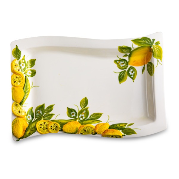 Блюдо прямоугольное Edelweiss Лимоны и цветы, 33х20 см