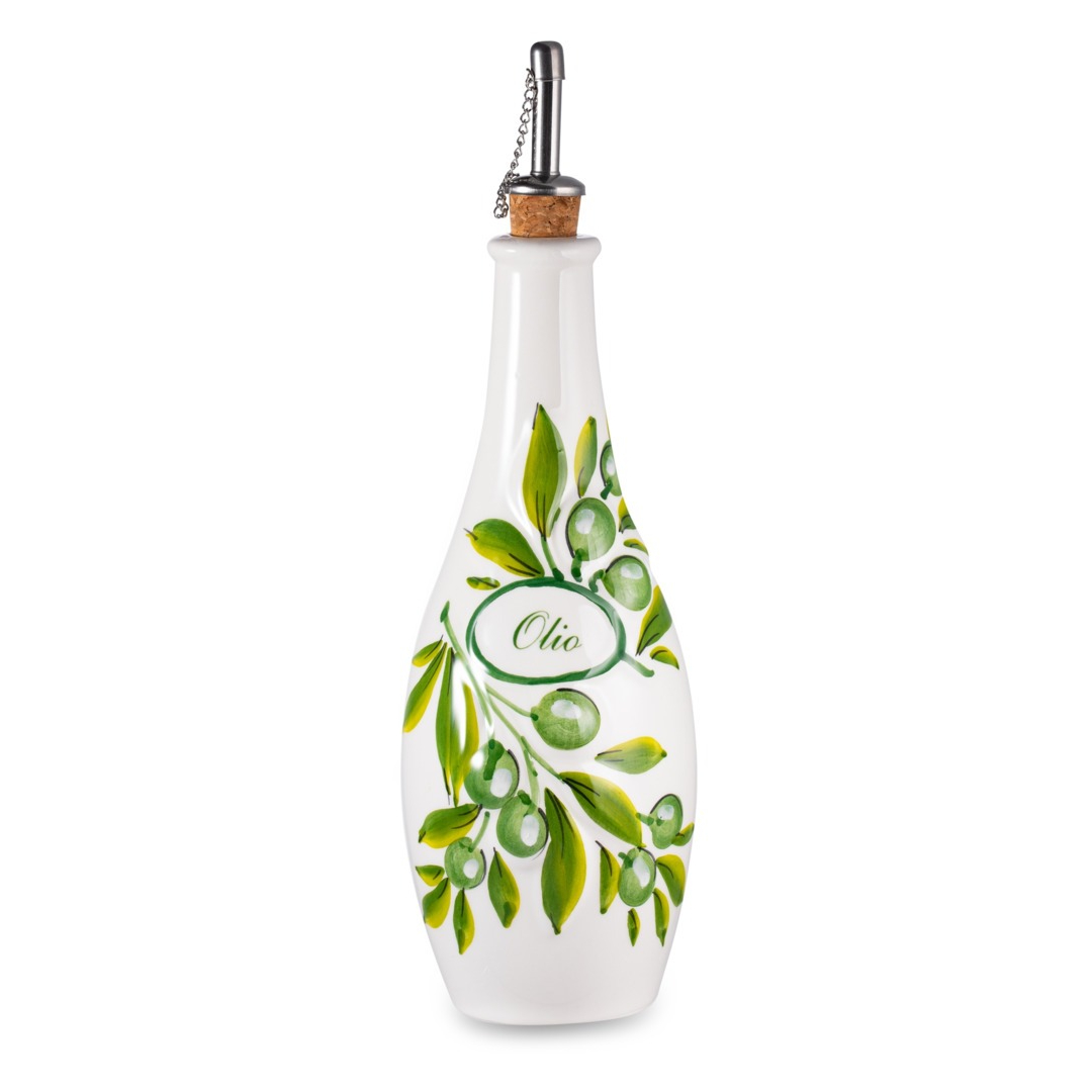 Бутылка для масла Edelweiss Оливки 27 см керамика, цвет белый
