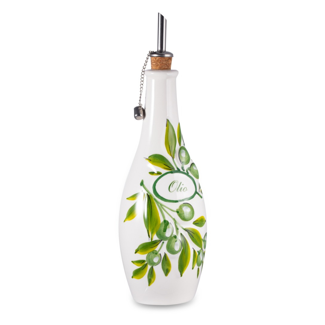 Бутылка для масла Edelweiss Оливки 27 см керамика, цвет белый - фото 3