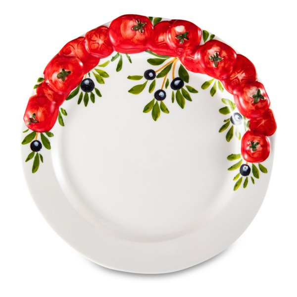 Тарелка закусочная Edelweiss Томаты и Оливки, 22 см блюдо прямоугольное edelweiss томаты и оливки 39х21 см