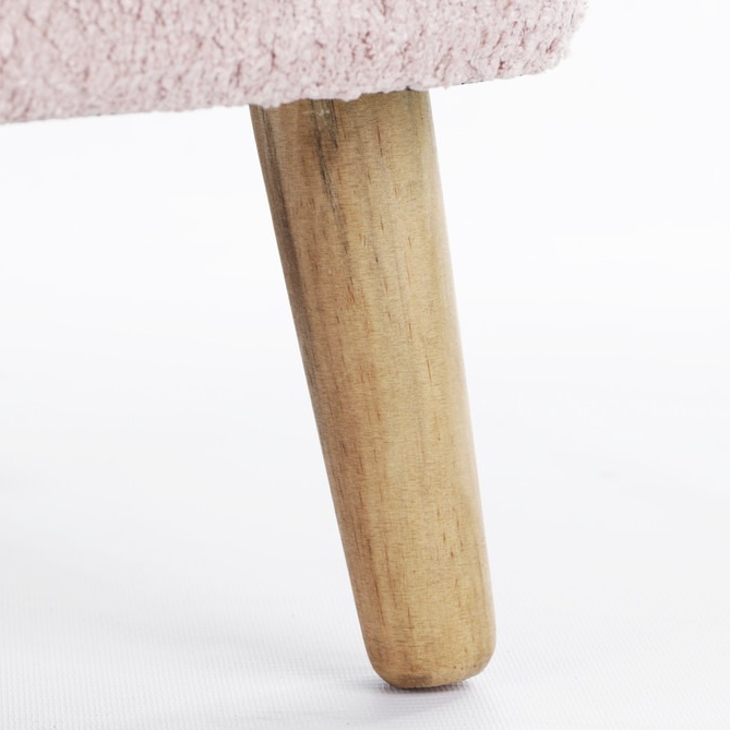 Пуф с крышкой Glasar на ножках розовый 35х34х35 см, цвет натуральное дерево - фото 4