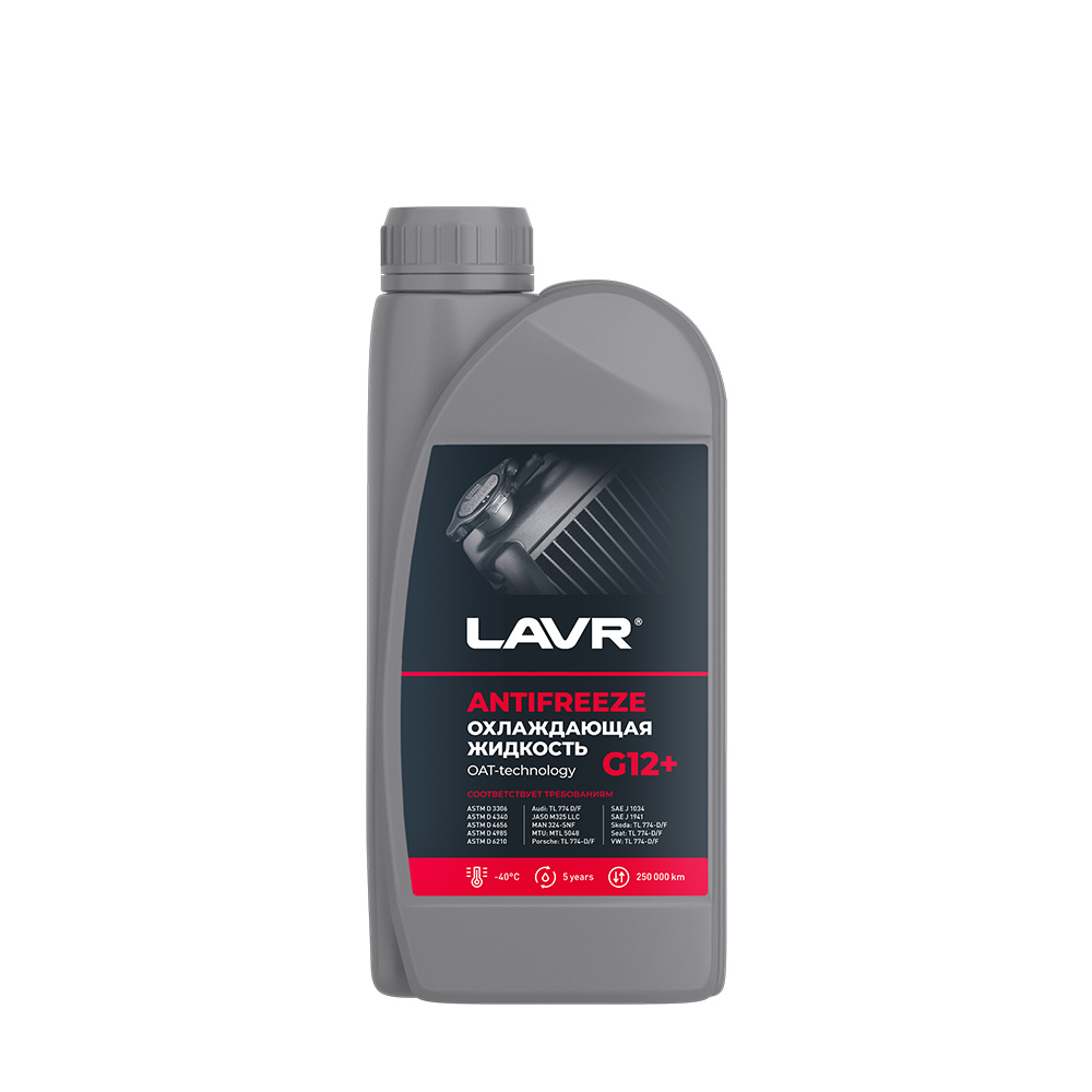 Охлаждающая жидкость LAVR Antifreeze G12+, 1 кг, цвет красный