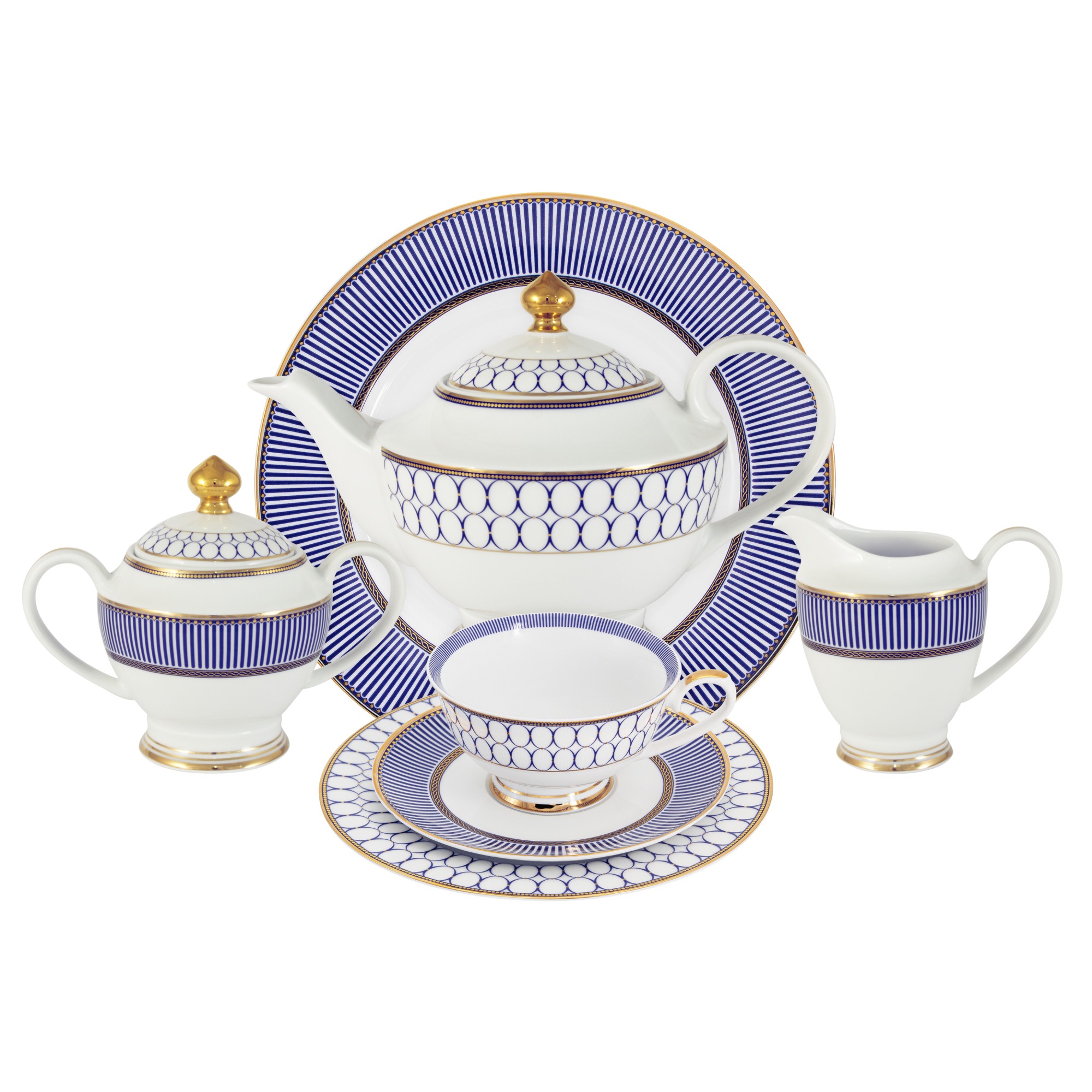Сервиз чайный Anna Lafarg Midori Адмиралтейский 42 предмета 12 персон сервиз чайный anna lafarg королева анна 21 предмет на 6 персон