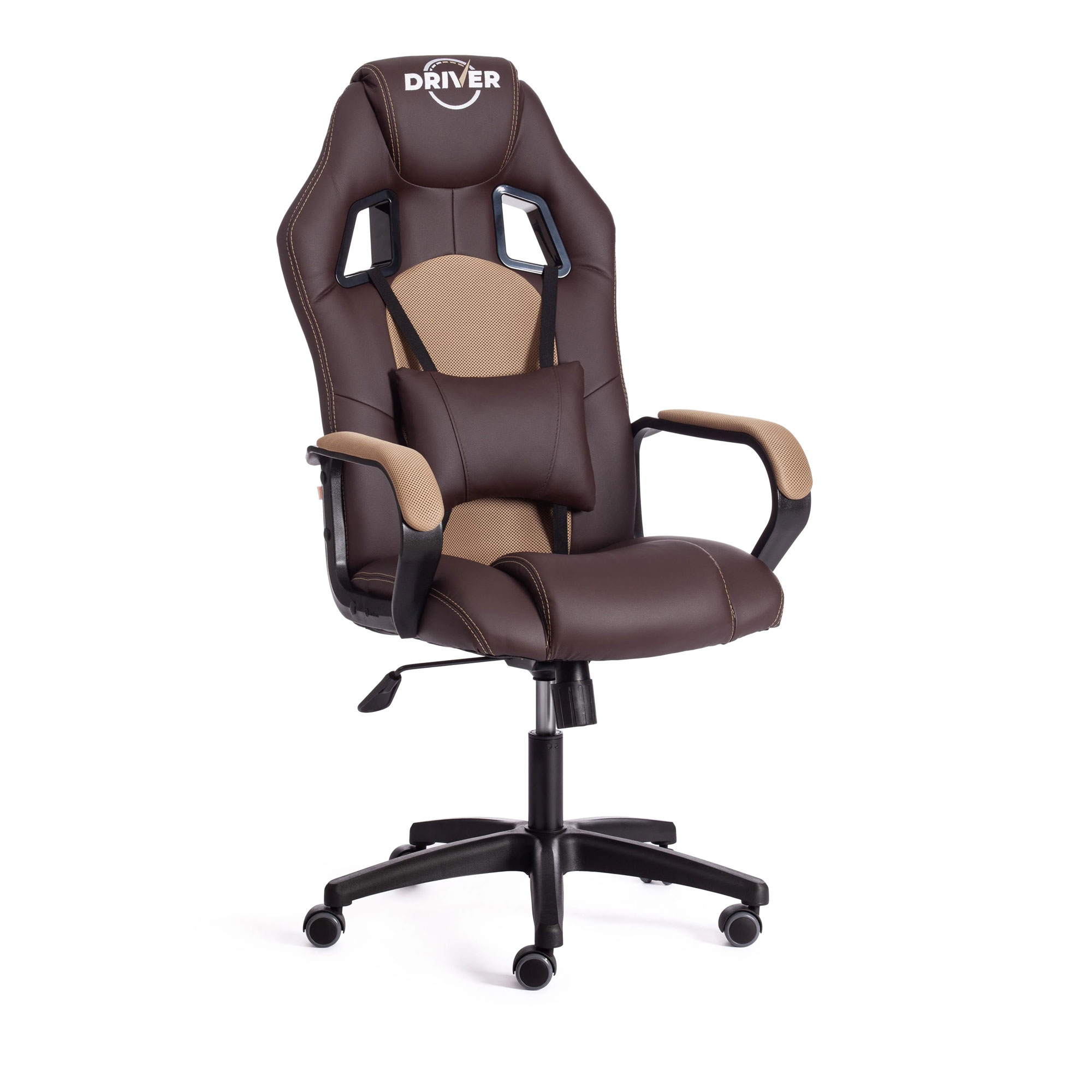 Кресло компьютерное TC Driver искусственная кожа коричневое с бронзовым 55х49х126 см кресло компьютерное tc driver флок серое 55х49х126 см