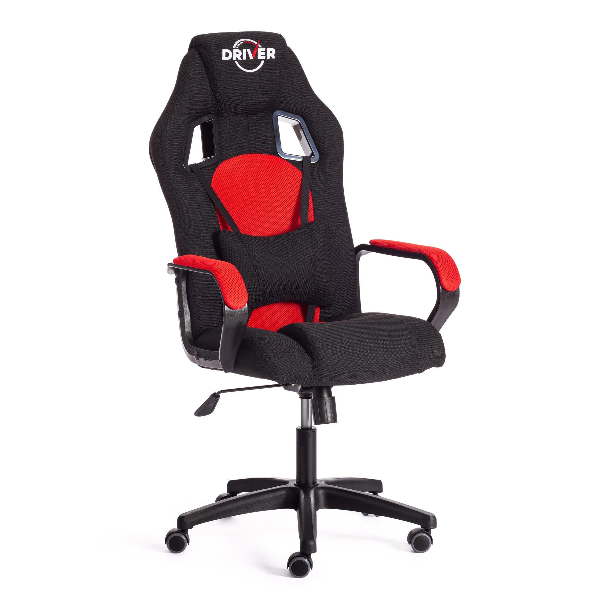 Кресло компьютерное TC Driver ткань чёрное с красным 55х49х126 см кресло компьютерное tc driver флок серое 55х49х126 см