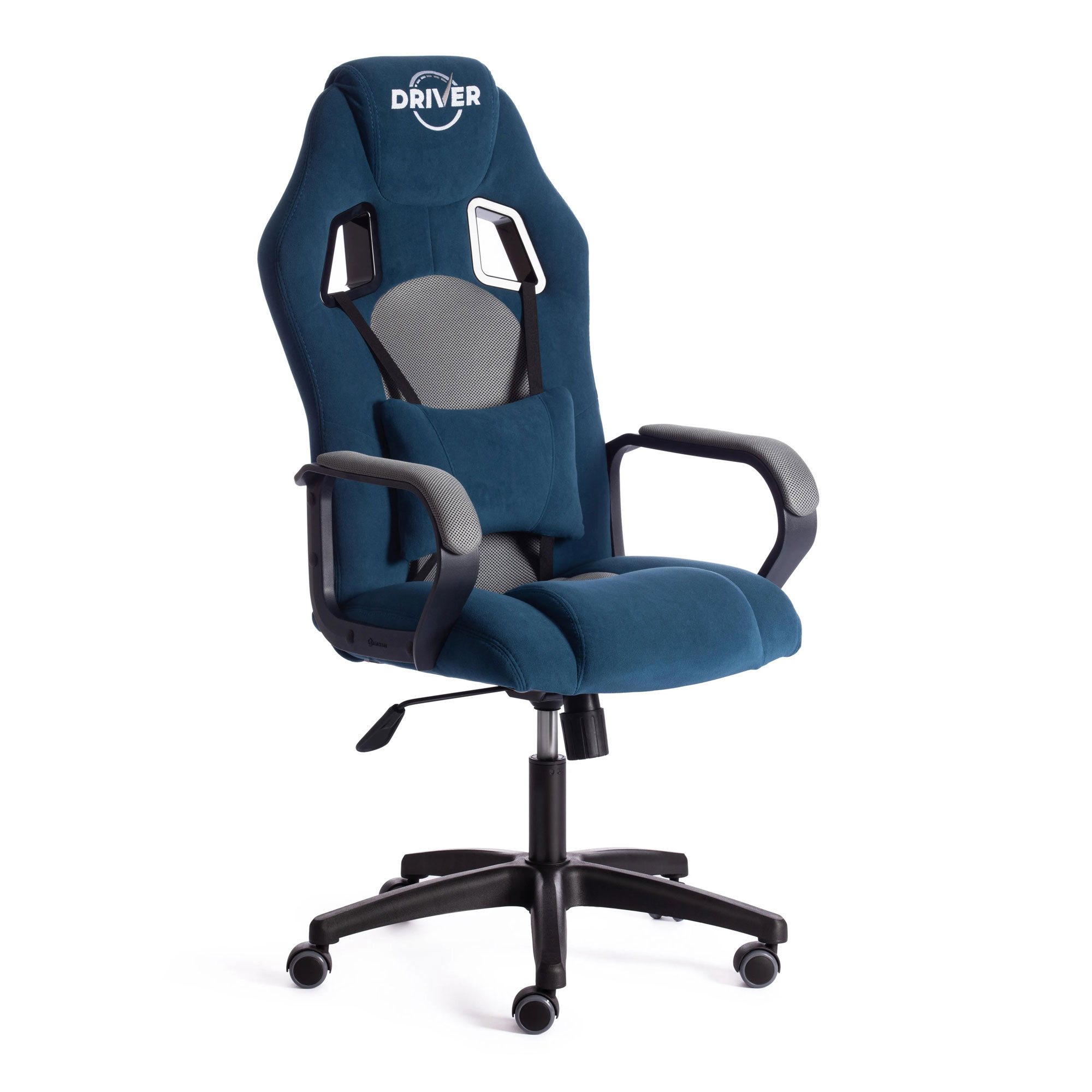 Кресло компьютерное TC Driver флок синее с серым 55х49х126 см кресло компьютерное игровое akracing gaming chair черно синий ak k7012 bl