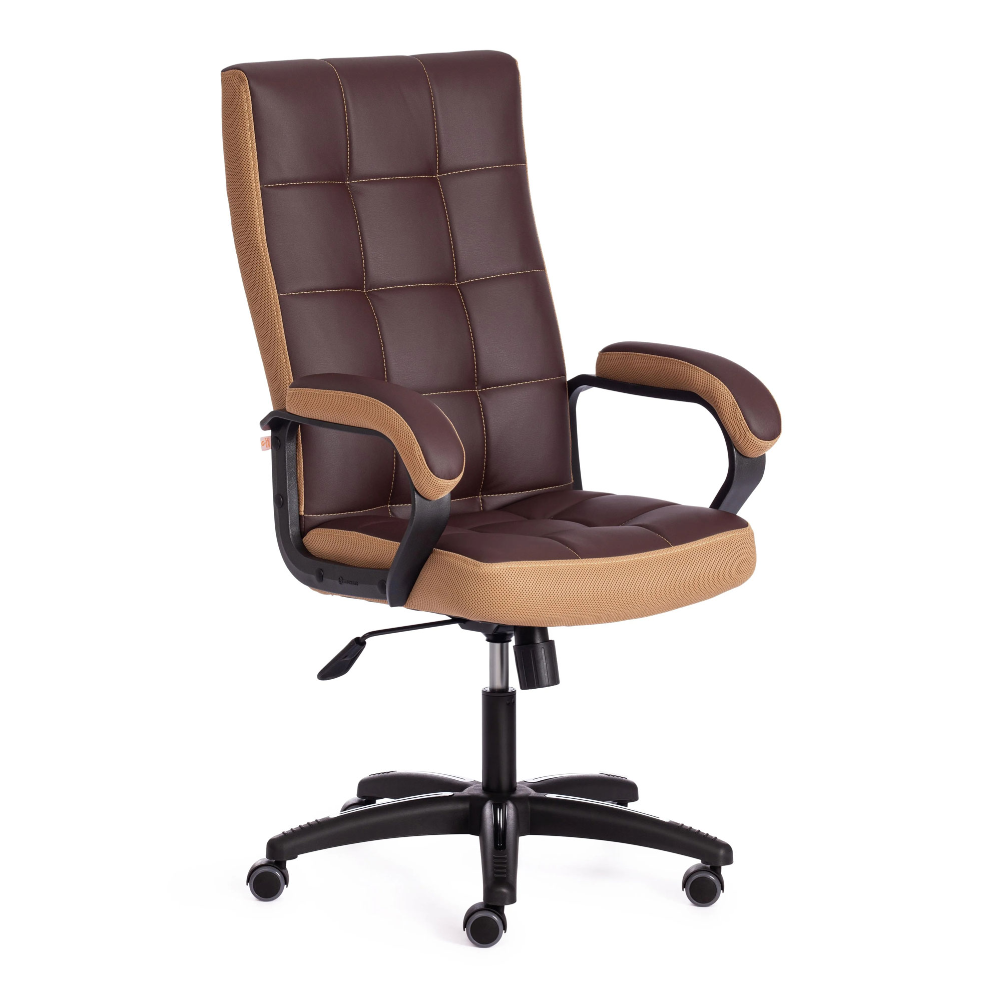 Кресло компьютерное TC искусственная кожа коричневое с бронзовым 61х47х126 см офисное кресло офисное кресло besto low искусственная кожа