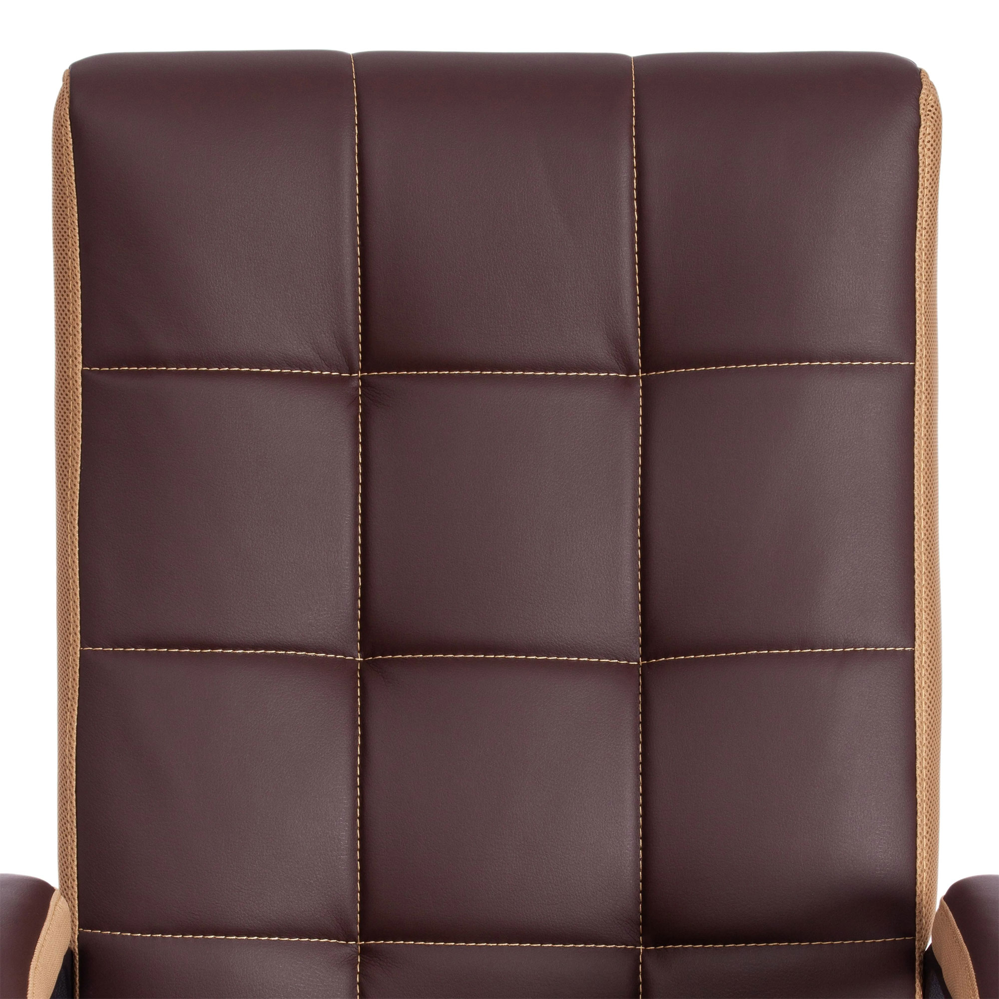 фото Кресло компьютерное tc искусственная кожа коричневое с бронзовым 61х47х126 см