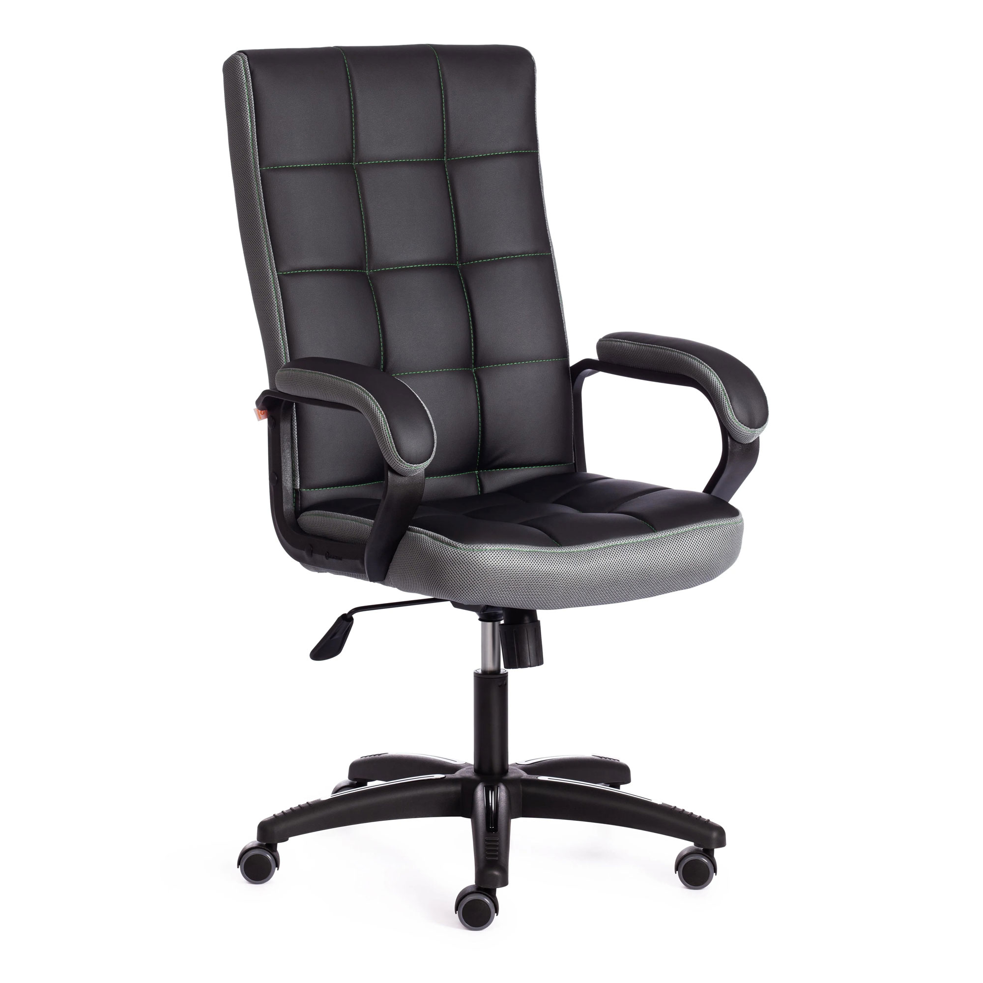 Кресло компьютерное TC искусственная кожа чёрное с серым 61х47х126 см кресло компьютерное tc driver искусственная кожа чёрное с синим 55х49х126 см