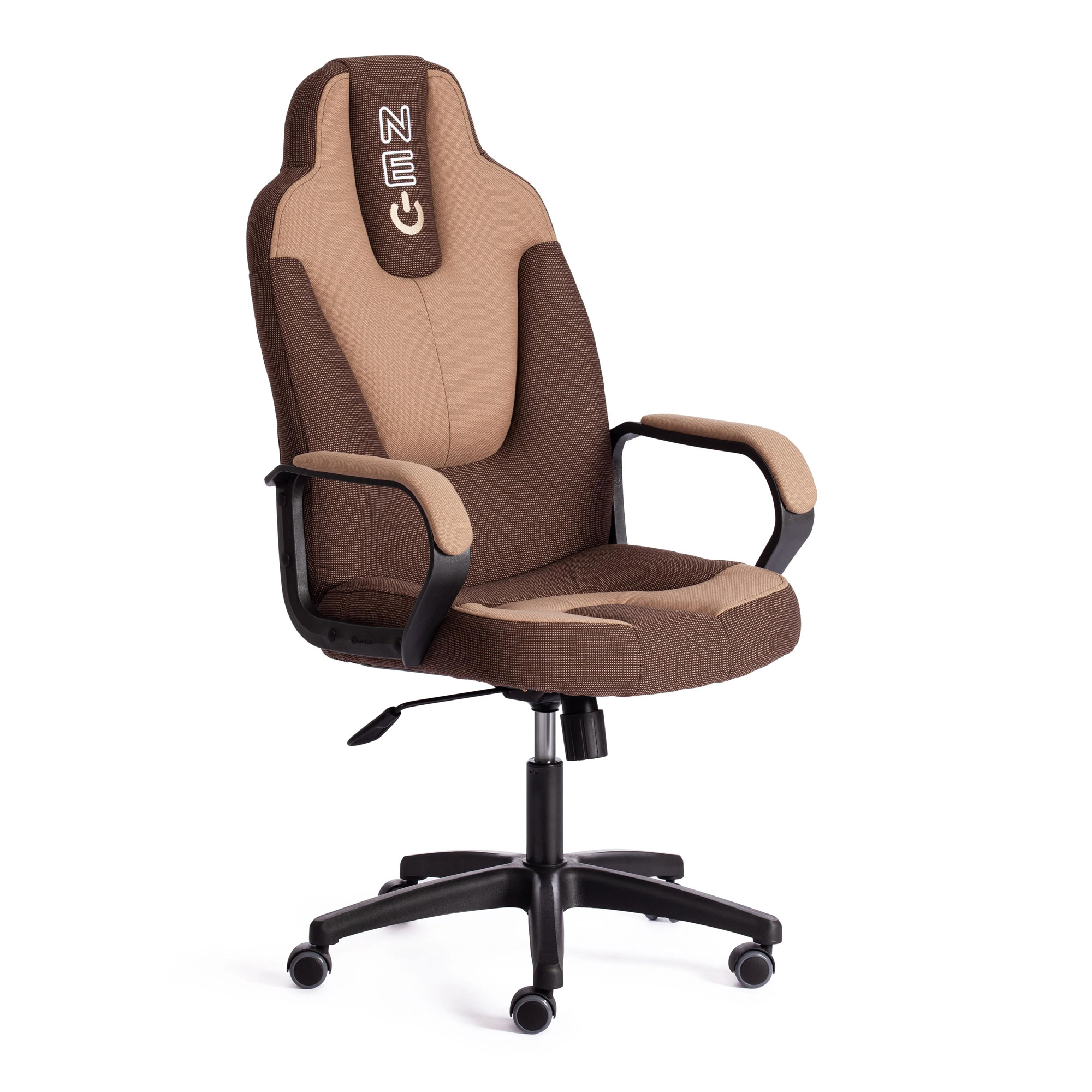 Кресло компьютерное TC Neo ткань коричневое с бежевым 64х49х122 см кресло компьютерное tc до 100 кг 98х44х43 см бежевый