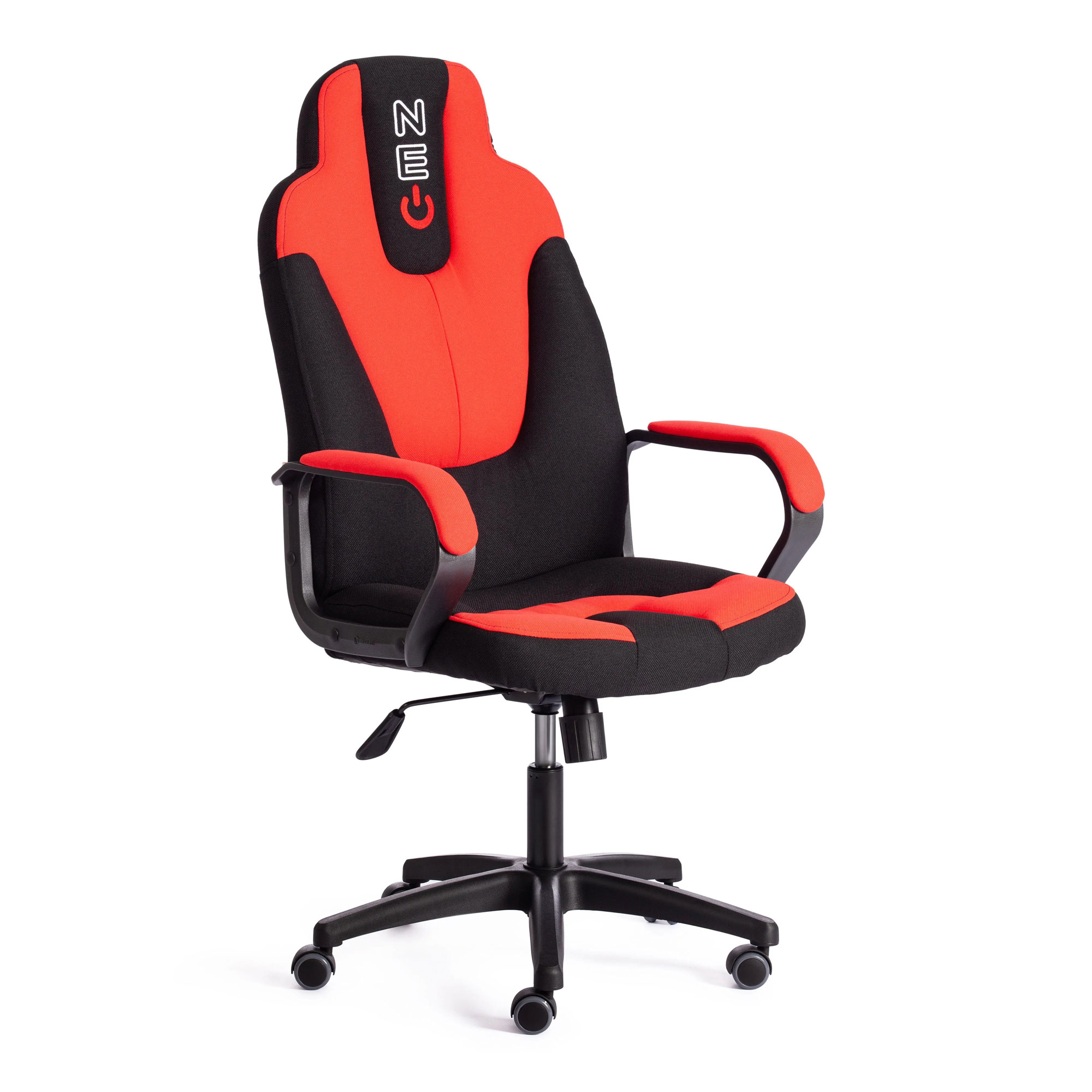 Кресло компьютерное TC Neo ткань чёрное с красным 64х49х122 см кресло компьютерное tc driver ткань чёрное с серым 55х49х126 см