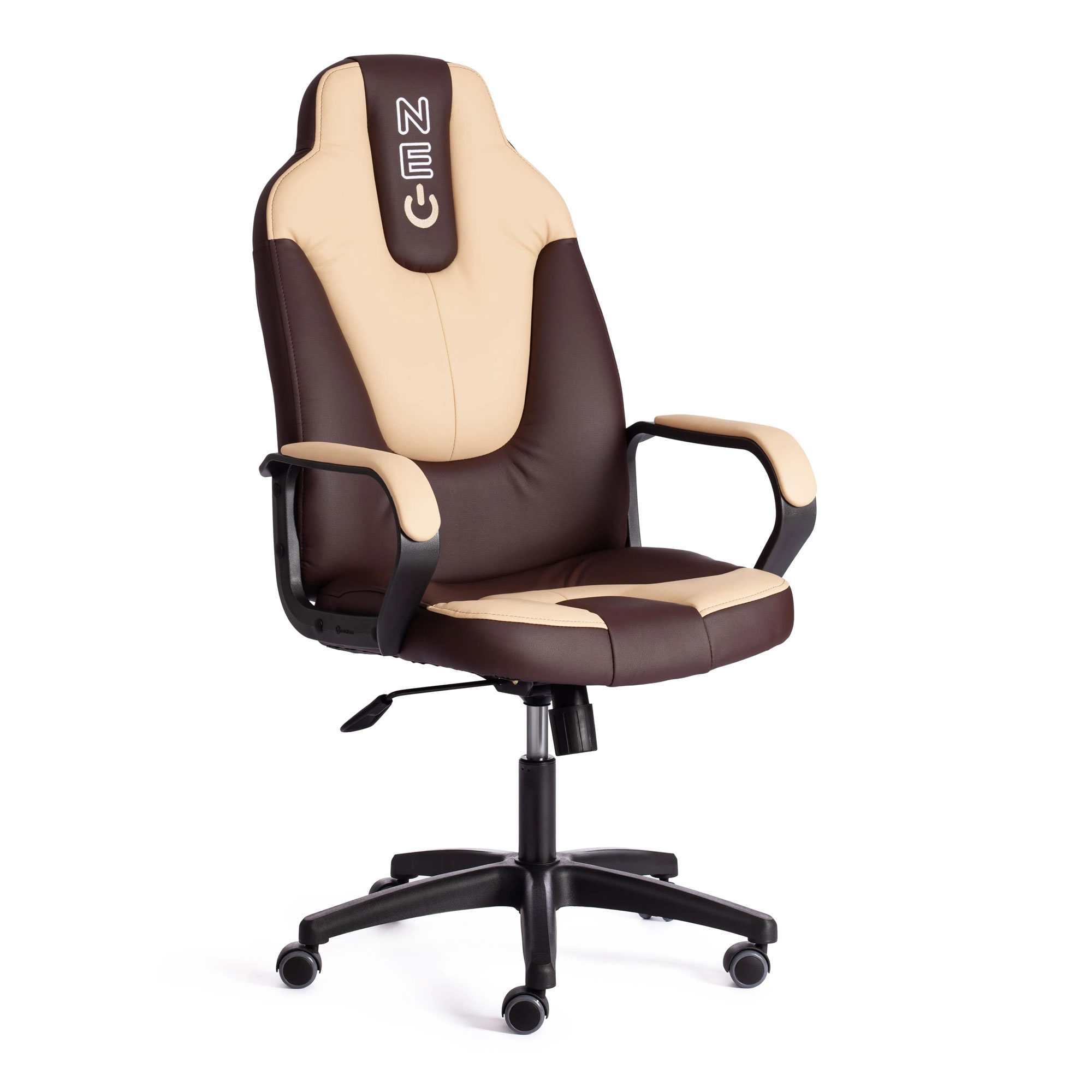 Кресло компьютерное TC Neo искусственная кожа коричневое с бежевым 64х49х122 см ошейник с затуплеными шипами 38 х 1 5 см ош 26 33 искусственная кожа чёрный