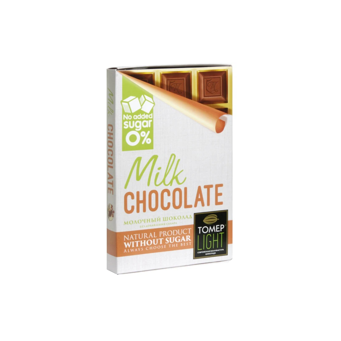 Шоколад молочный Tome Лайт Без сахара 33% 90 г дольки апельсина dolcedolka молочный шоколад 150 г