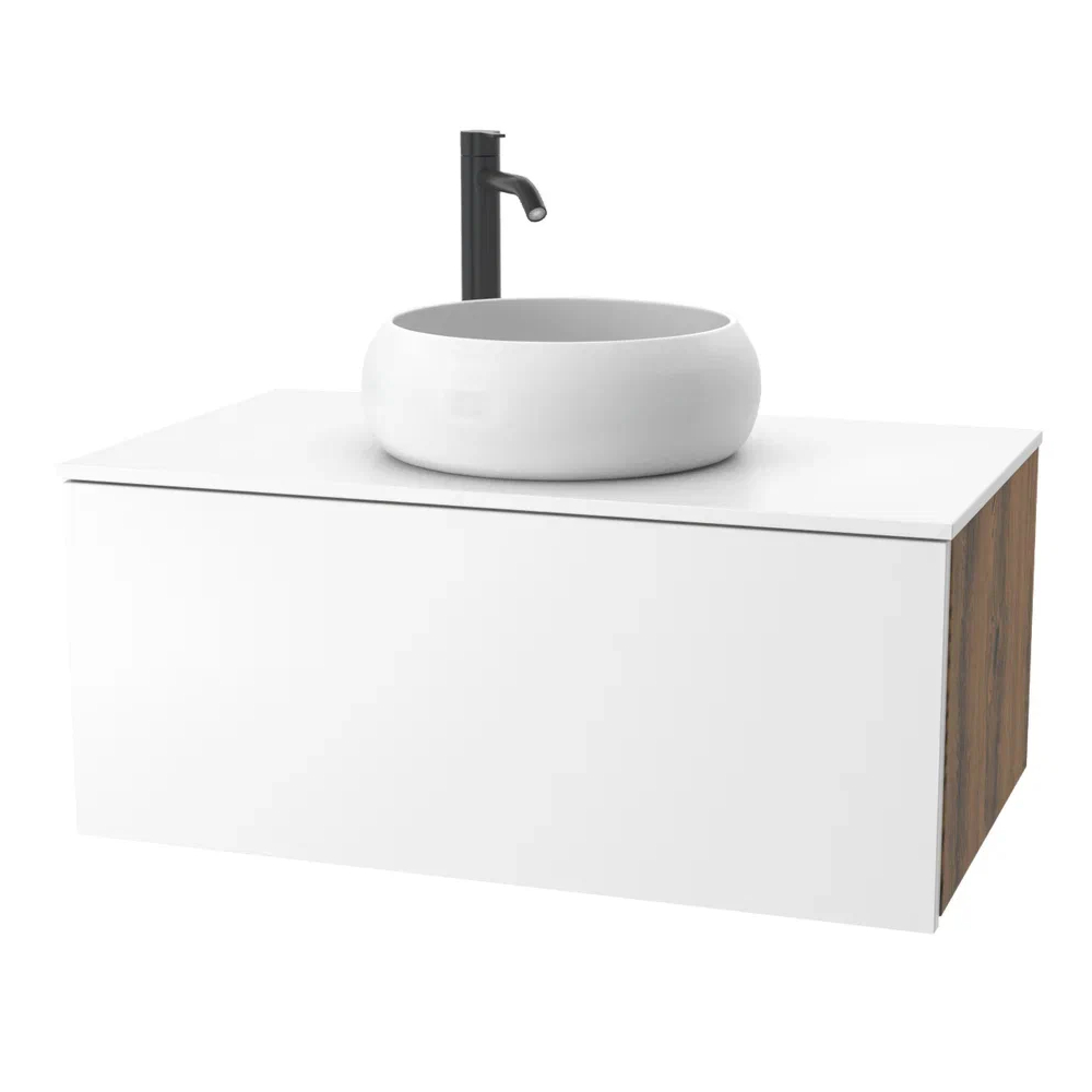 Тумба для ванной комнаты ЗОВ Кито под столешницу аттик/белый мат 60