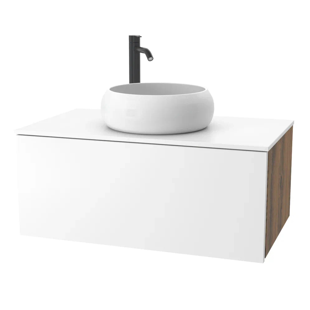 Тумба для ванной комнаты ЗОВ Кито под столешницу аттик/белый мат 80