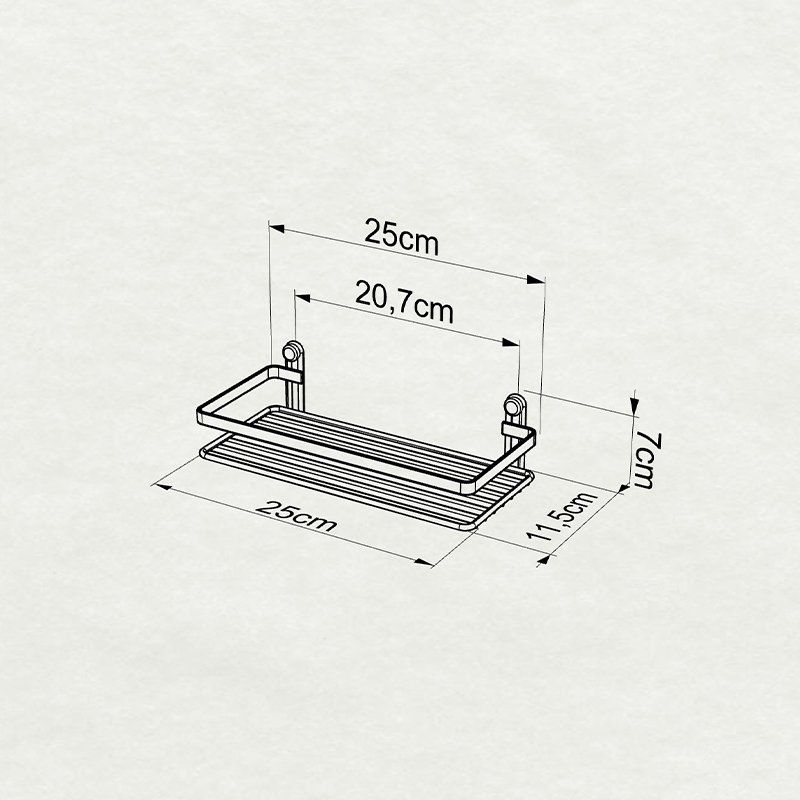 фото Полка прямая teknotel 1 ярус 25x12x6 см нержавеющая сталь