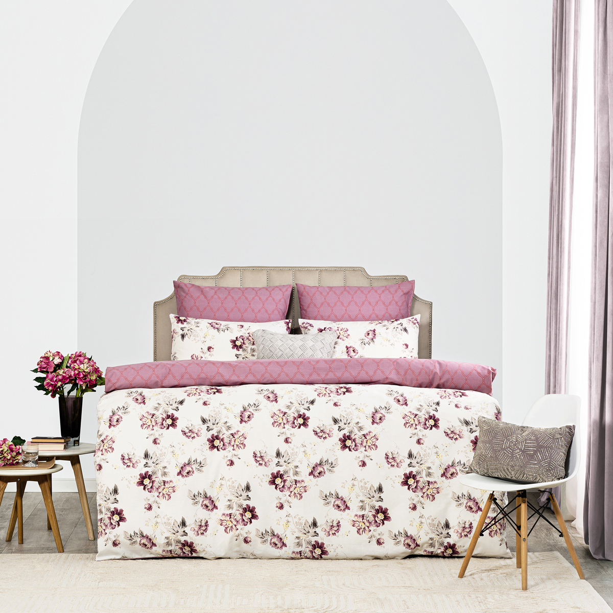 Комплект постельного белья Estia Анкона Семейный комплект наволочек estia оливарес бежевый с фиолетовым 70х70 см