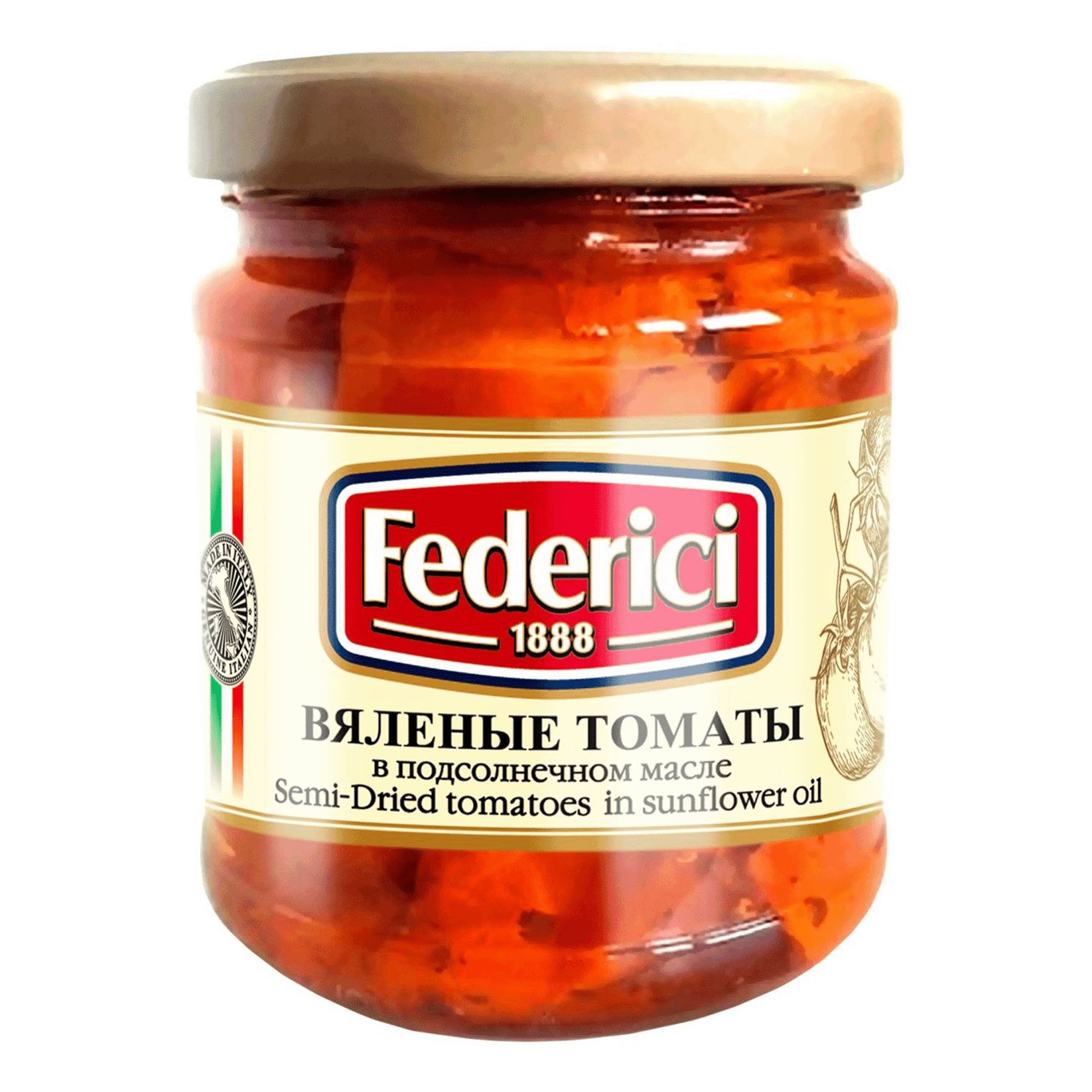 Томаты вяленые Federici в подсолнечном масле, 180 г томаты юнона маринованные 700 гр