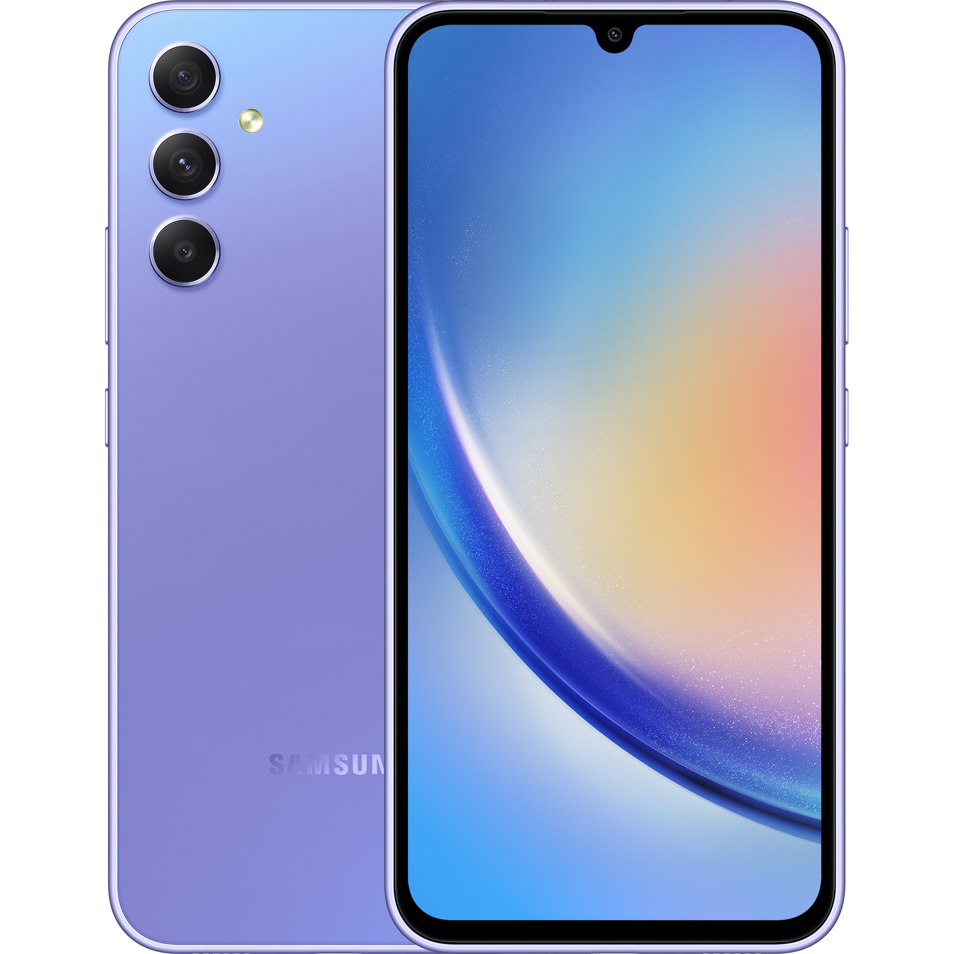 Смартфон Samsung Galaxy A34 6+128 ГБ фиолетовый гидрогелевая пленка oppo reno 6 pro plus 5g оппо рено 6 про плюс 5g на дисплей и заднюю крышку матовая