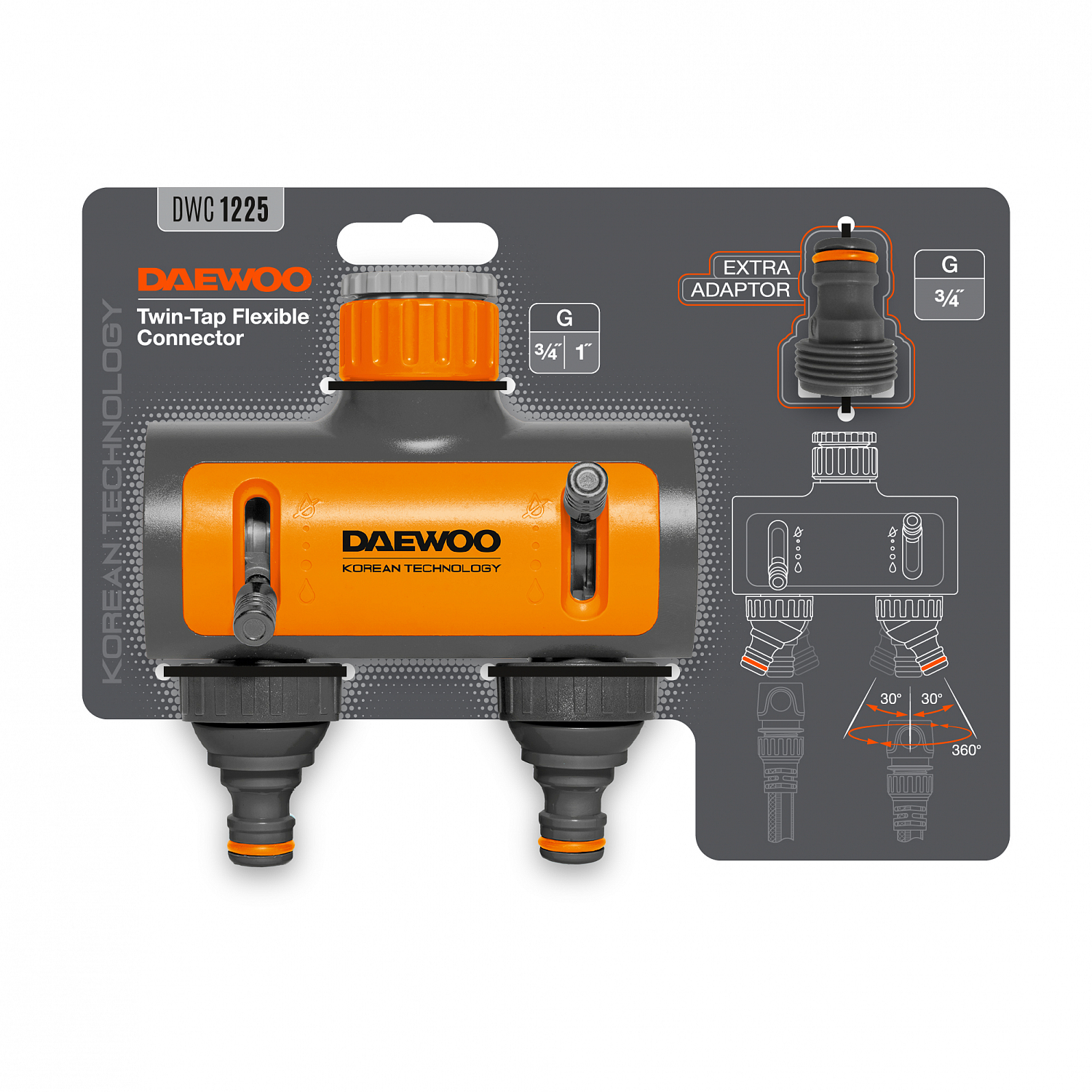 Разделитель DAEWOO 2-х канальный 3/4"и 1" 26.5-33.3мм Вид№2