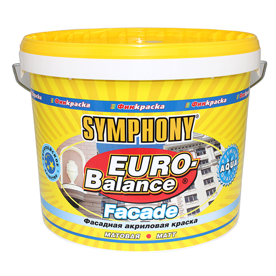 Краска Symphony Euro-Balance Faсade Aqua LAP 9 л краска в э symphony euro balance 7 база a 9л пластиковое ведро