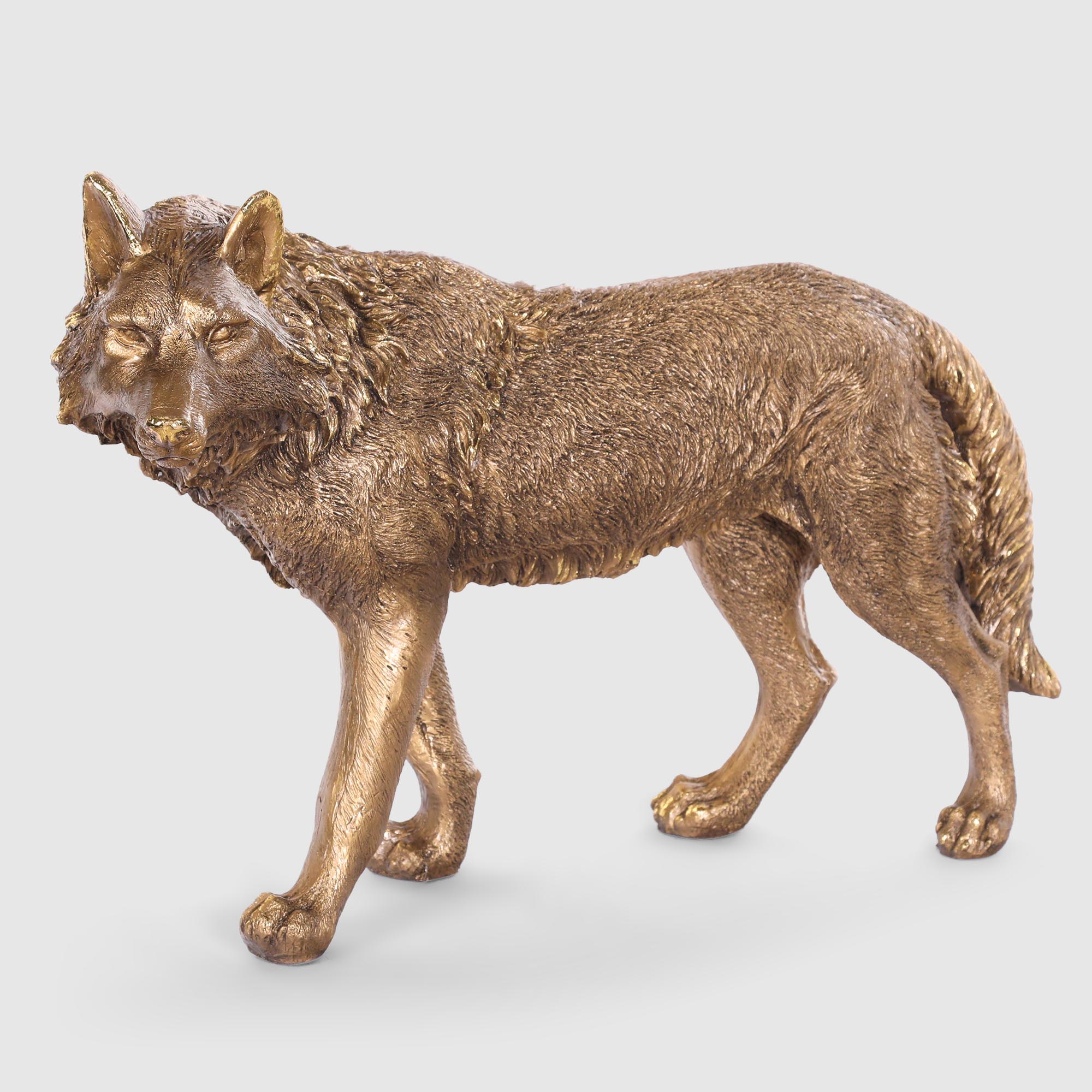 Фигура декоративная Тпк полиформ Волк 44 см бусина волк бронза