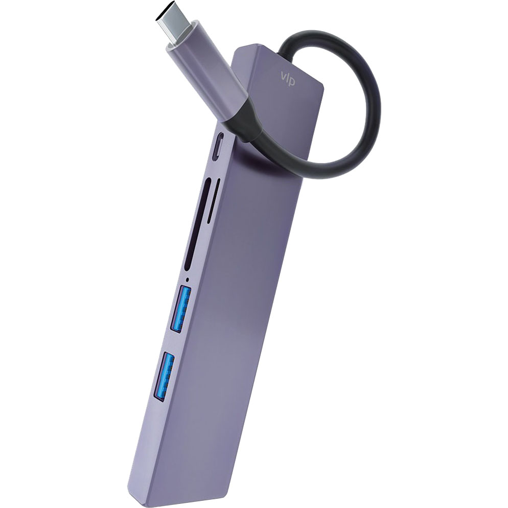 USB-разветвитель VLP USB-C-Multiport Hub 6 в 1, цвет серый - фото 1