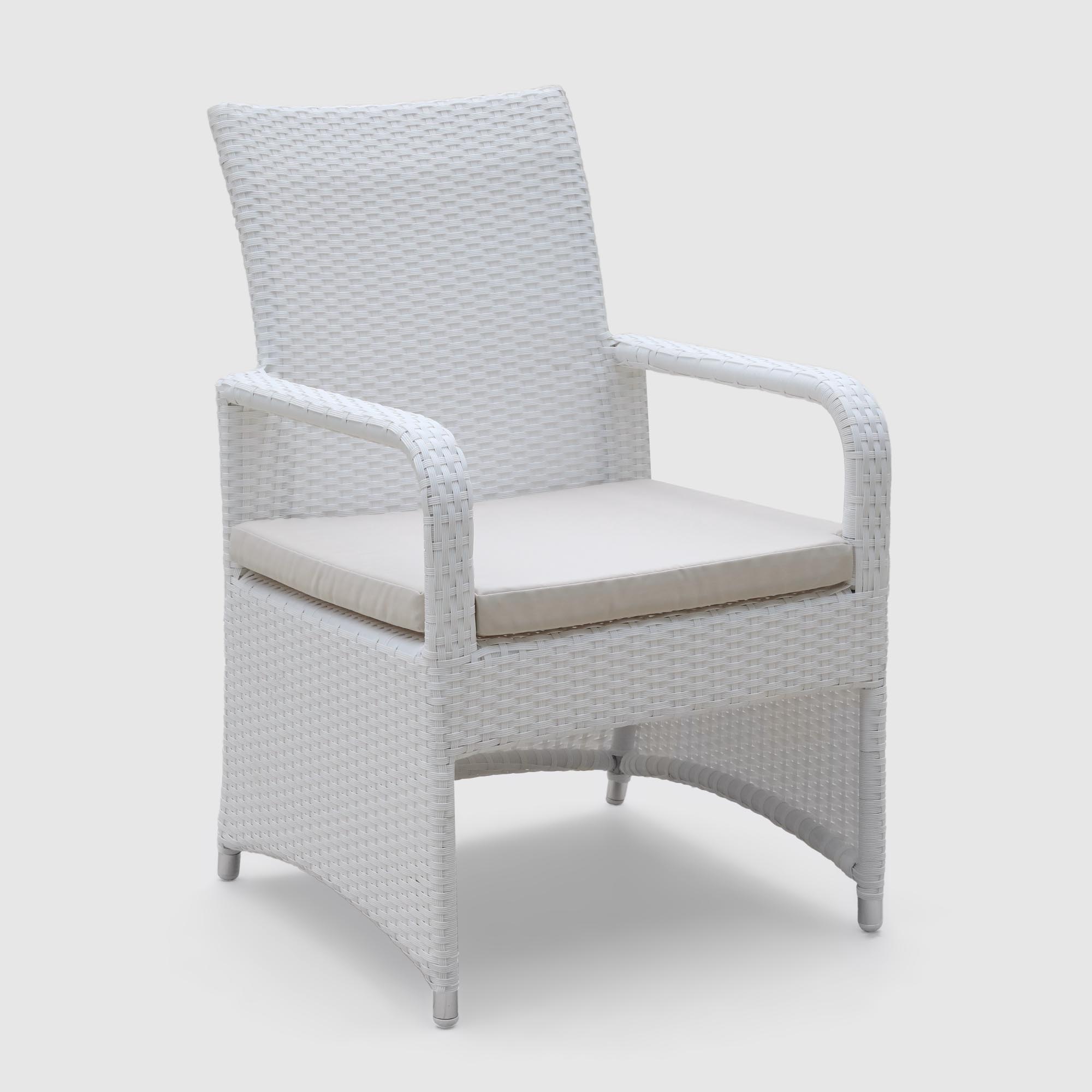 Кресло Ns Rattan Patio белое подвесной унитаз с сиденьем микролифт jacob delafon patio e4187 00 e70021 00
