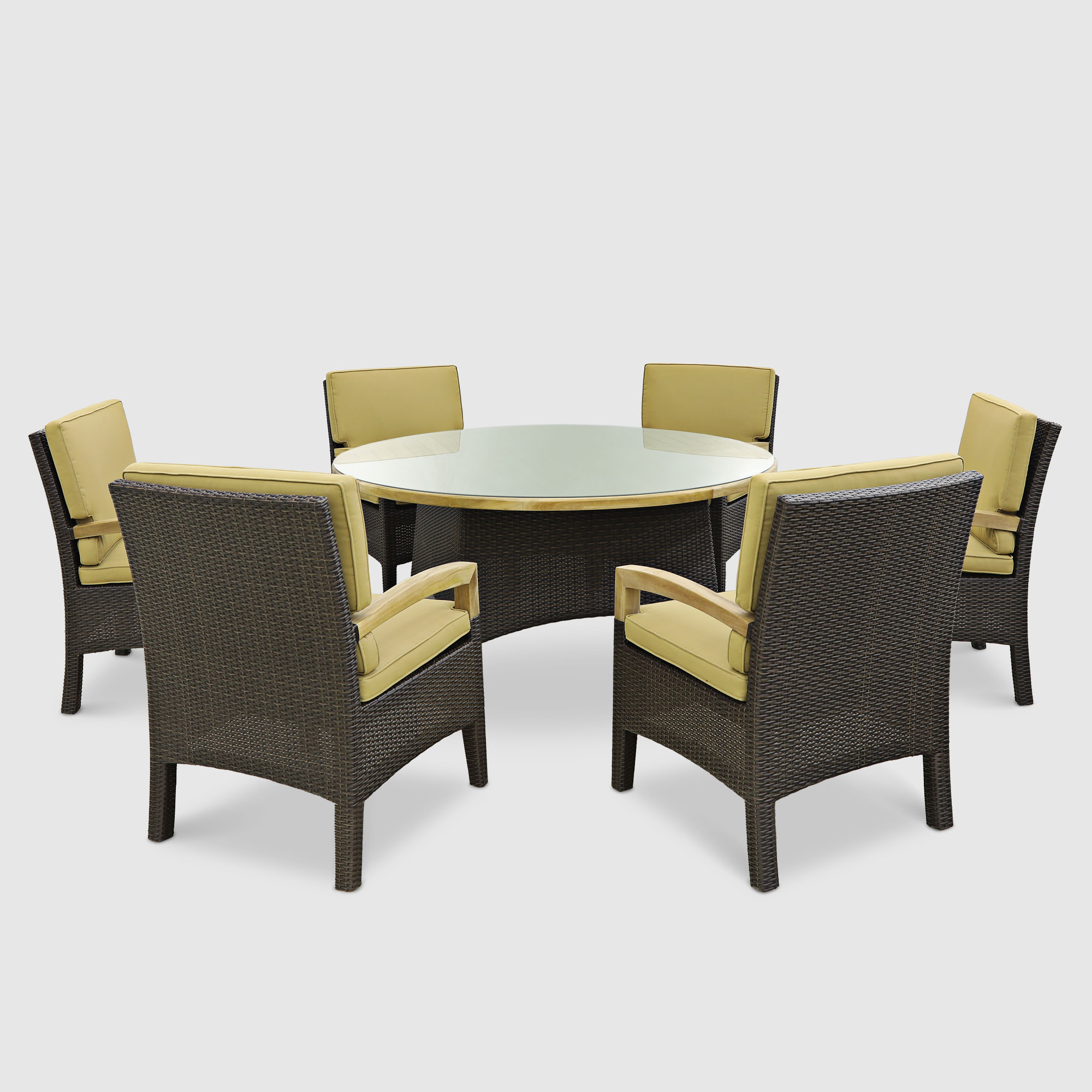 Комплект мебели Jepara Rehau 7 предметов комплект tetchair pelangi 02 15 стол со стеклом 4 кресла без подушек ротанг walnut грецкий орех