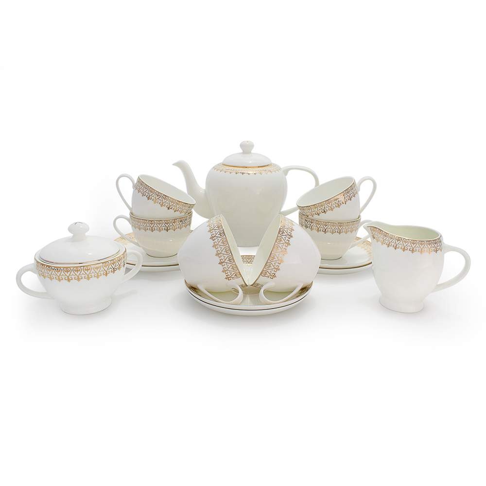 Сервиз чайный АККУ 6 персон 15 предметов сервиз чайный снежная королева 6 персон 13 предметов керамика
