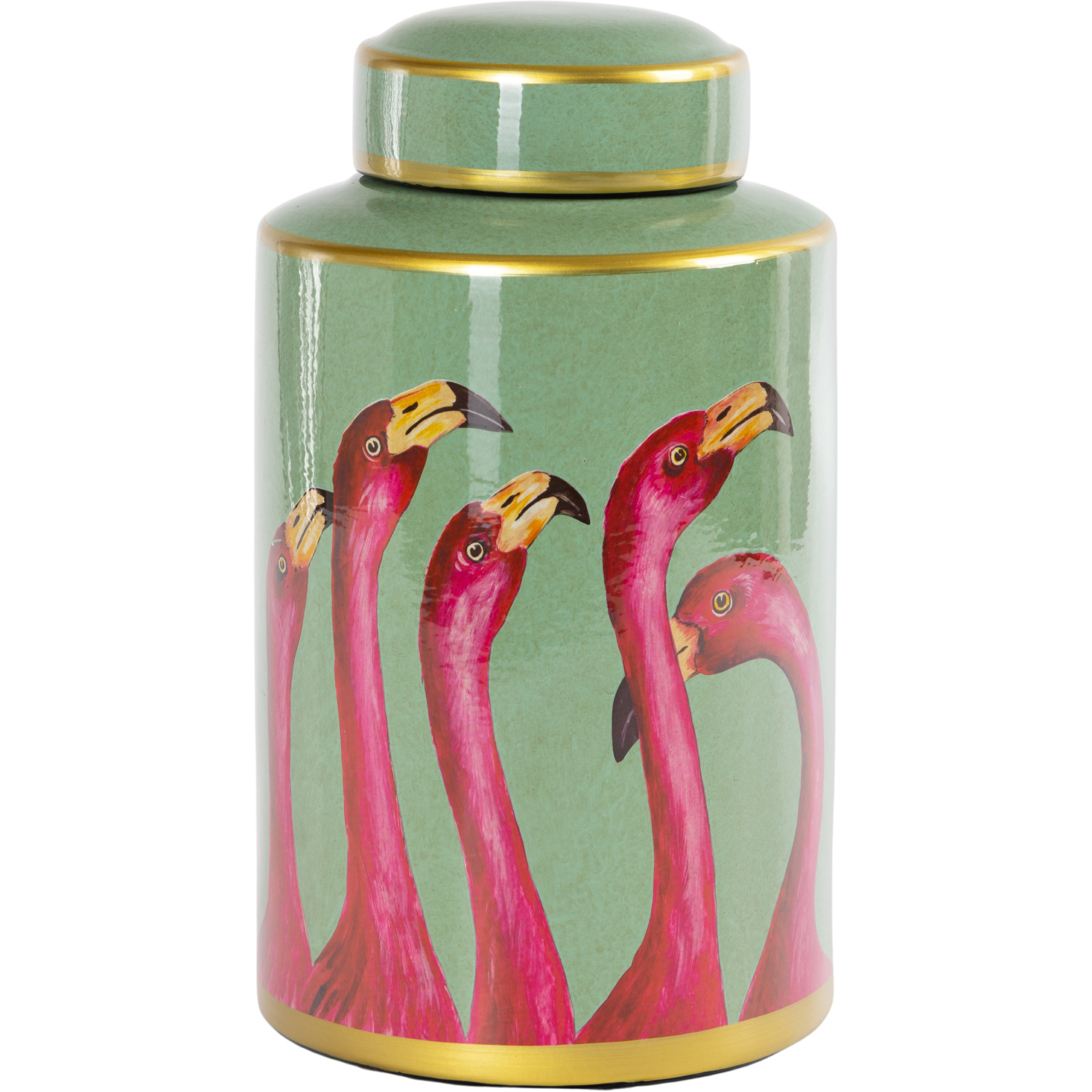 Ваза с крышкой Glasar Фламинго 18x18x29 см ваза с крышкой glasar 19х19х34 см