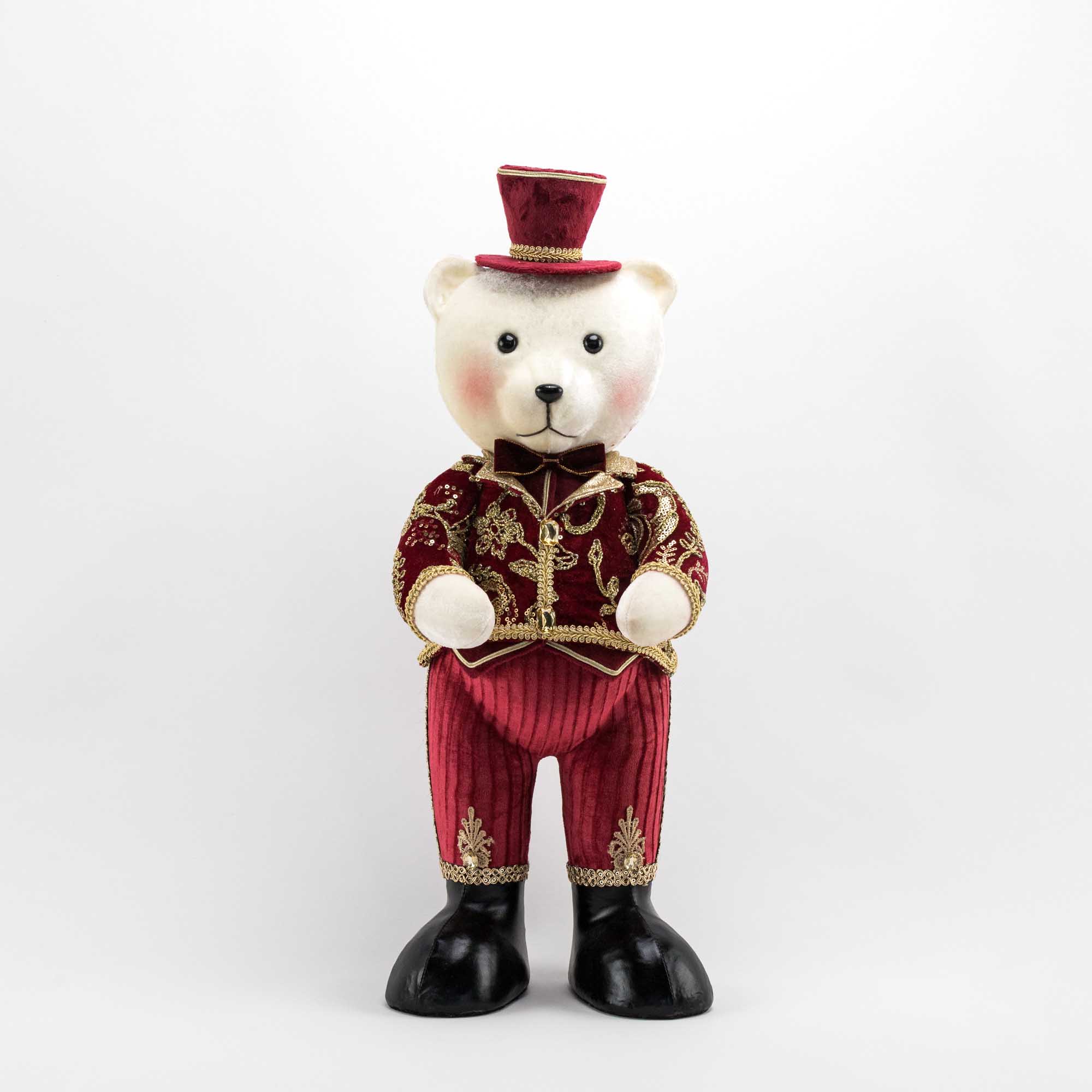 Фигура декоративная James arts медведь в красном 23х21х60 см стул glasar белый медведь 48х46х96 см
